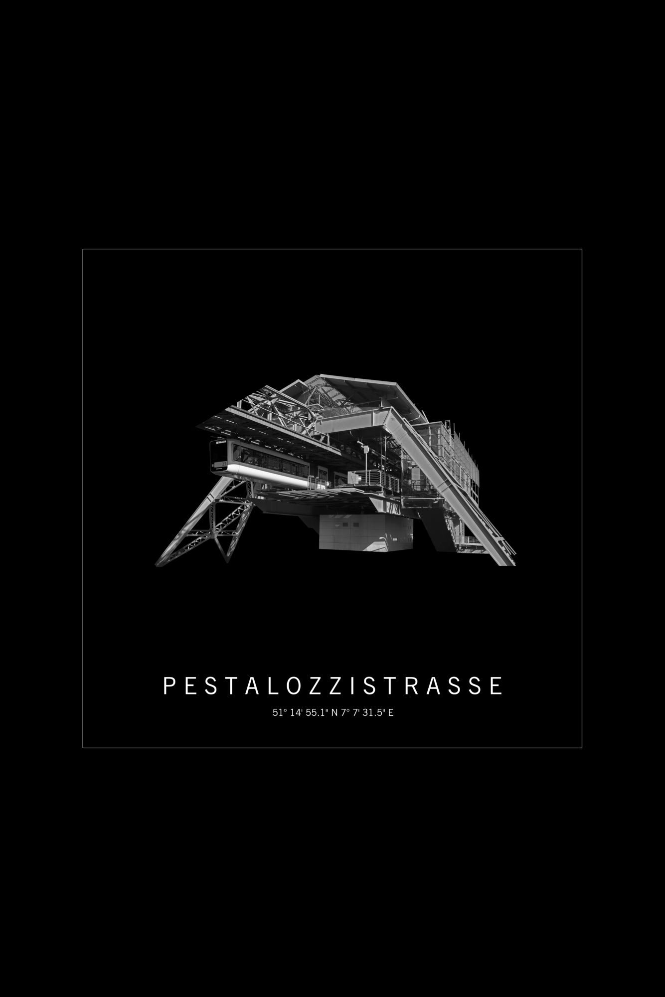 Art Edition Wandbild "pestalozzistraße" schwarz