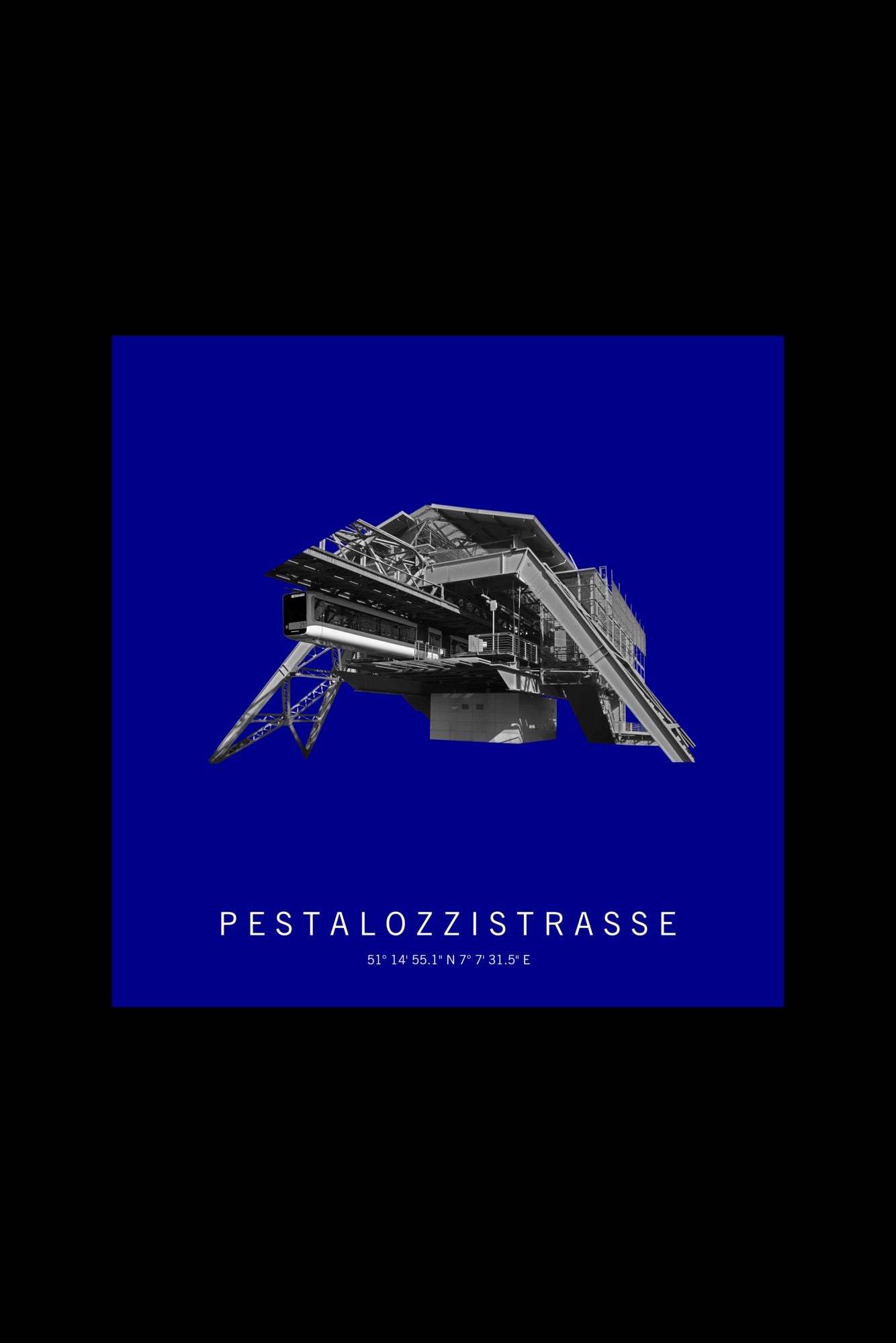 Art Edition Wandbild "pestalozzistraße" dunkelblau