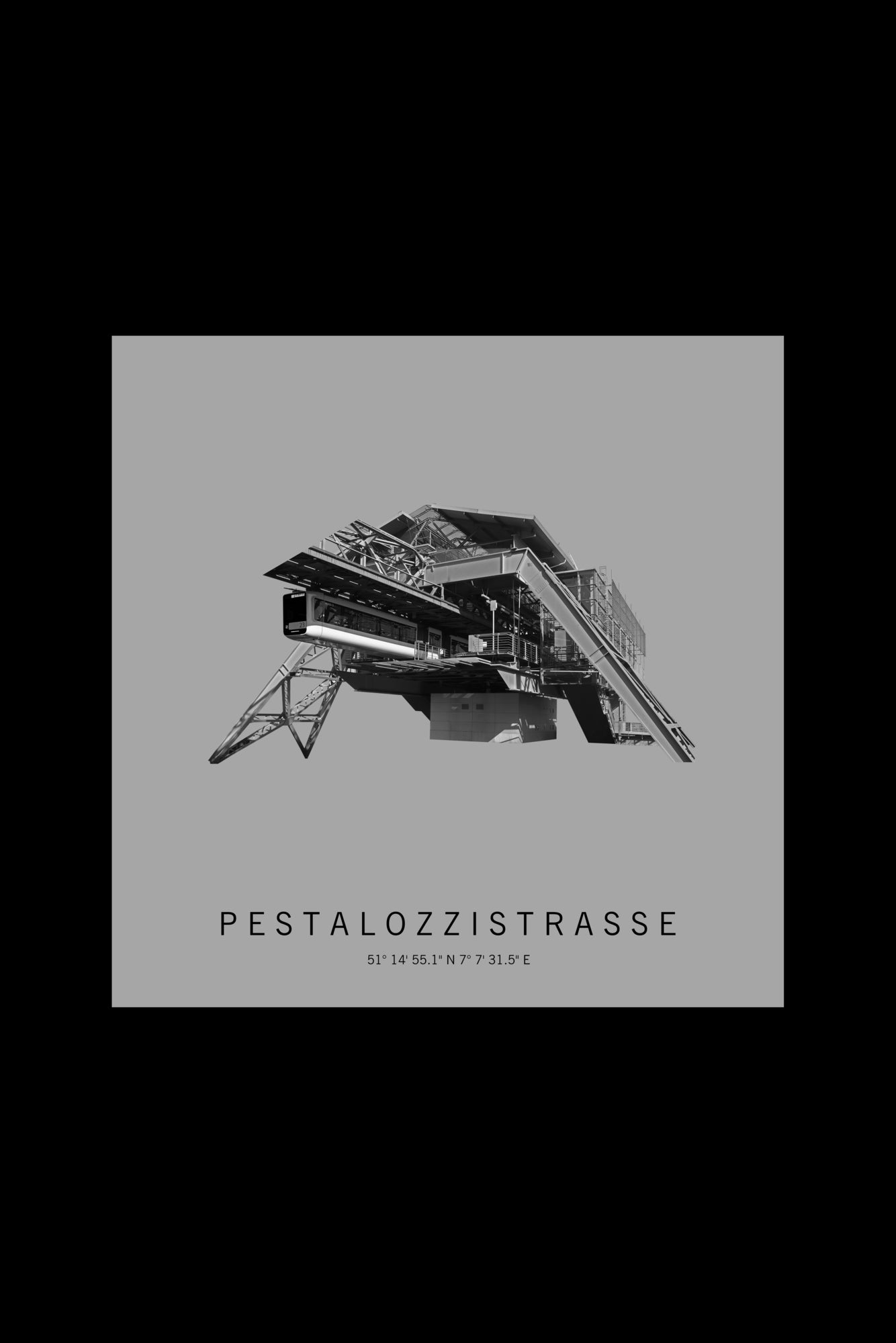 Art Edition Wandbild "pestalozzistraße" hellgrau