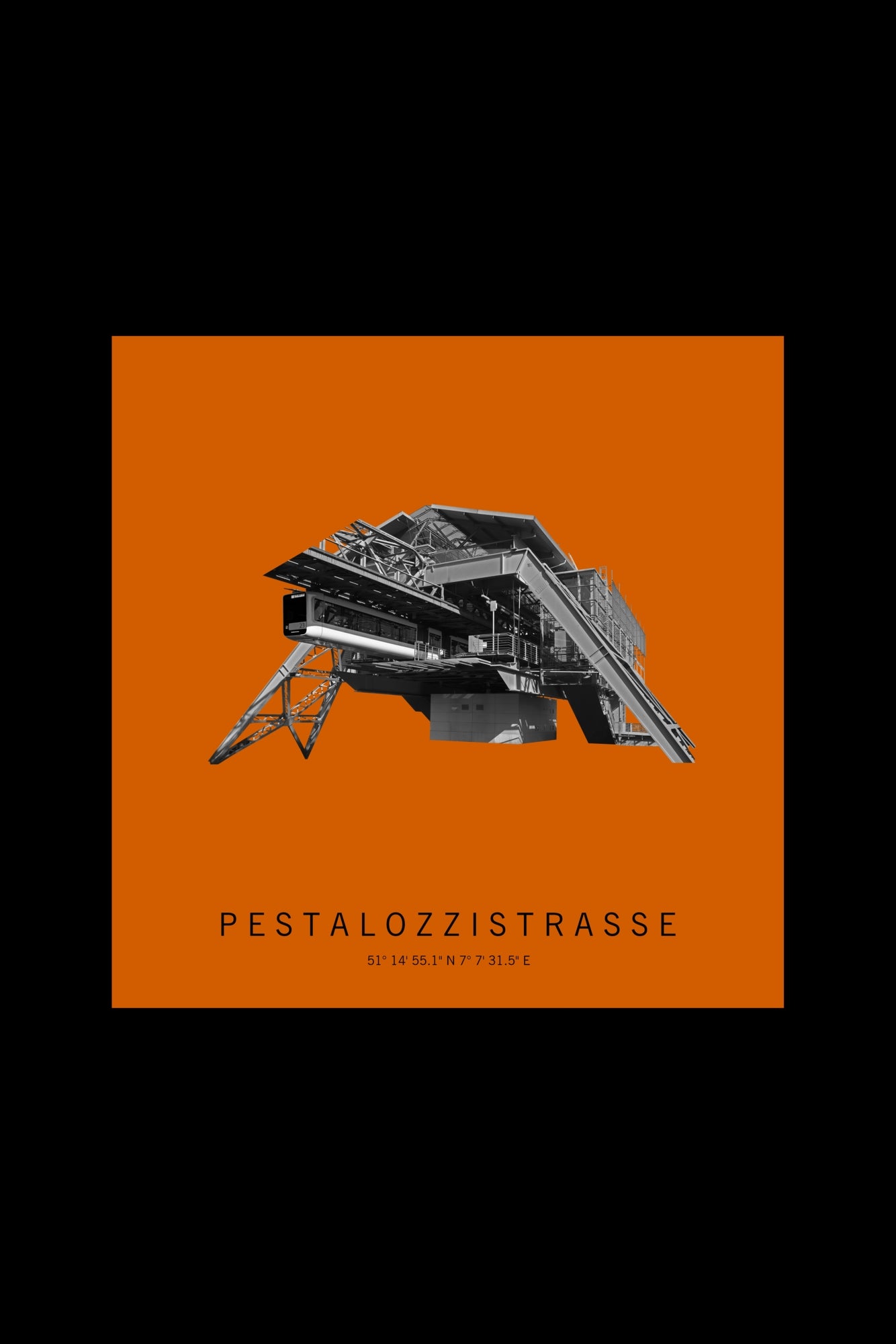 Art Edition Wandbild "pestalozzistraße" orange
