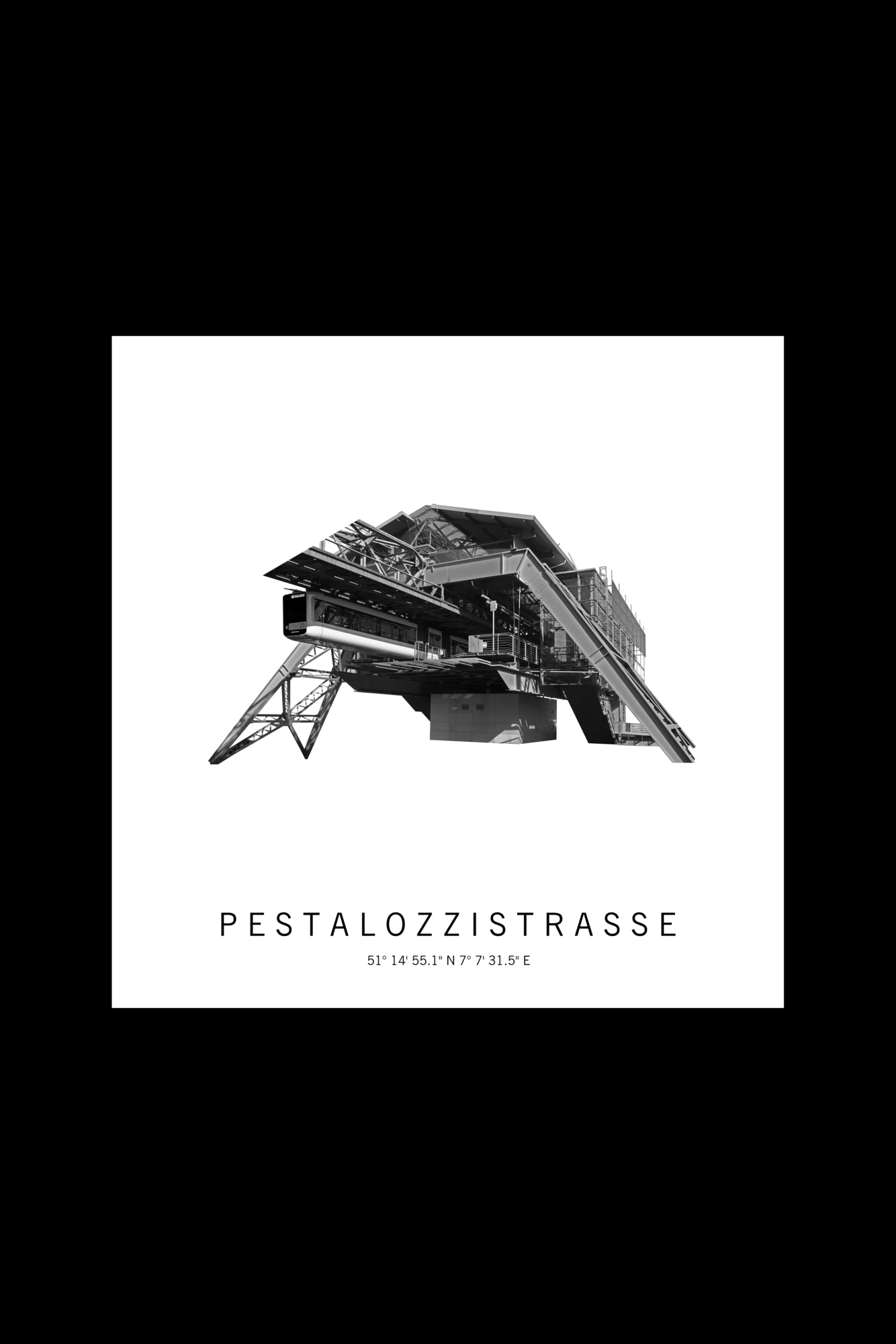 Art Edition Wandbild "pestalozzistraße" weiß