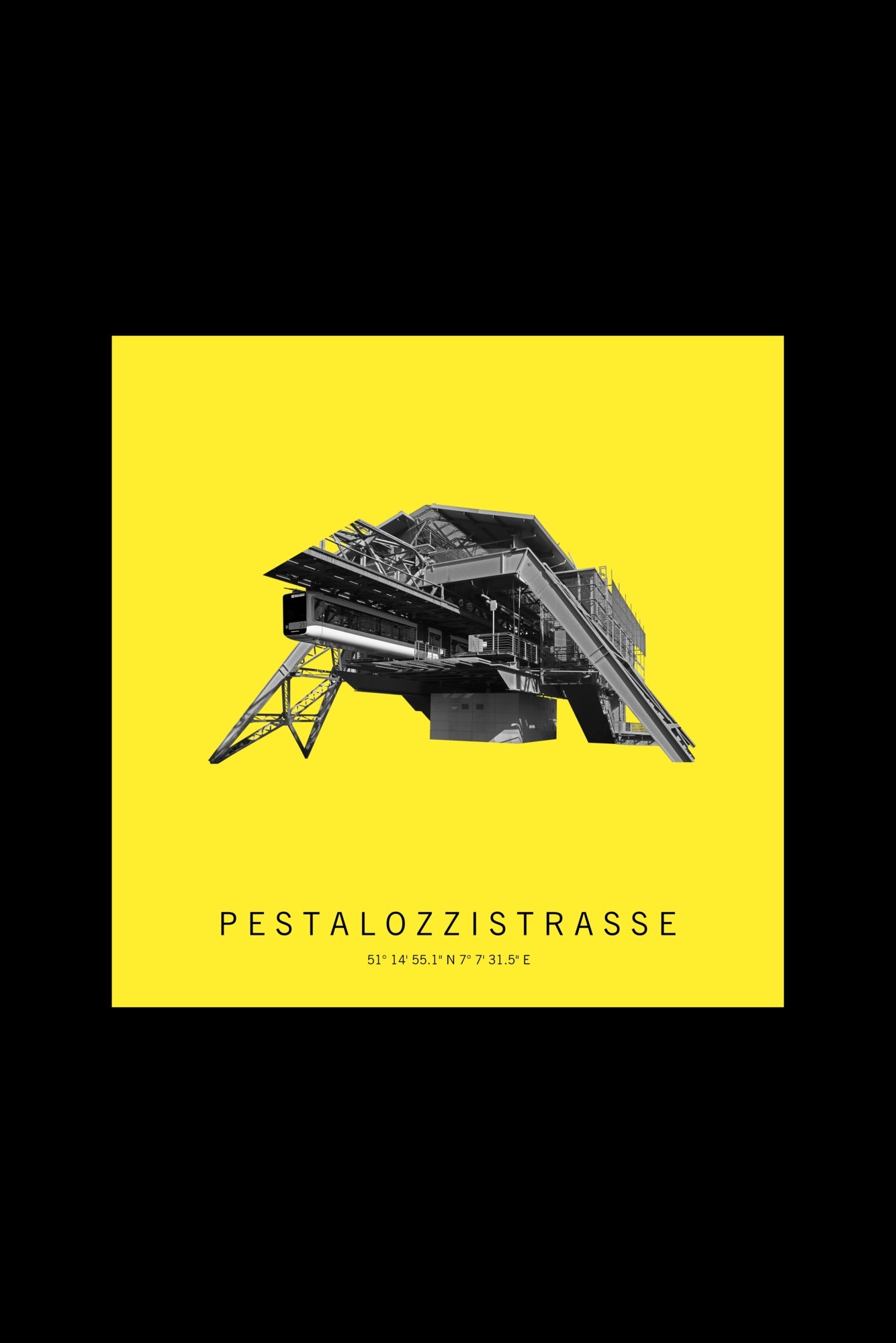 Art Edition Wandbild "pestalozzistraße" gelb