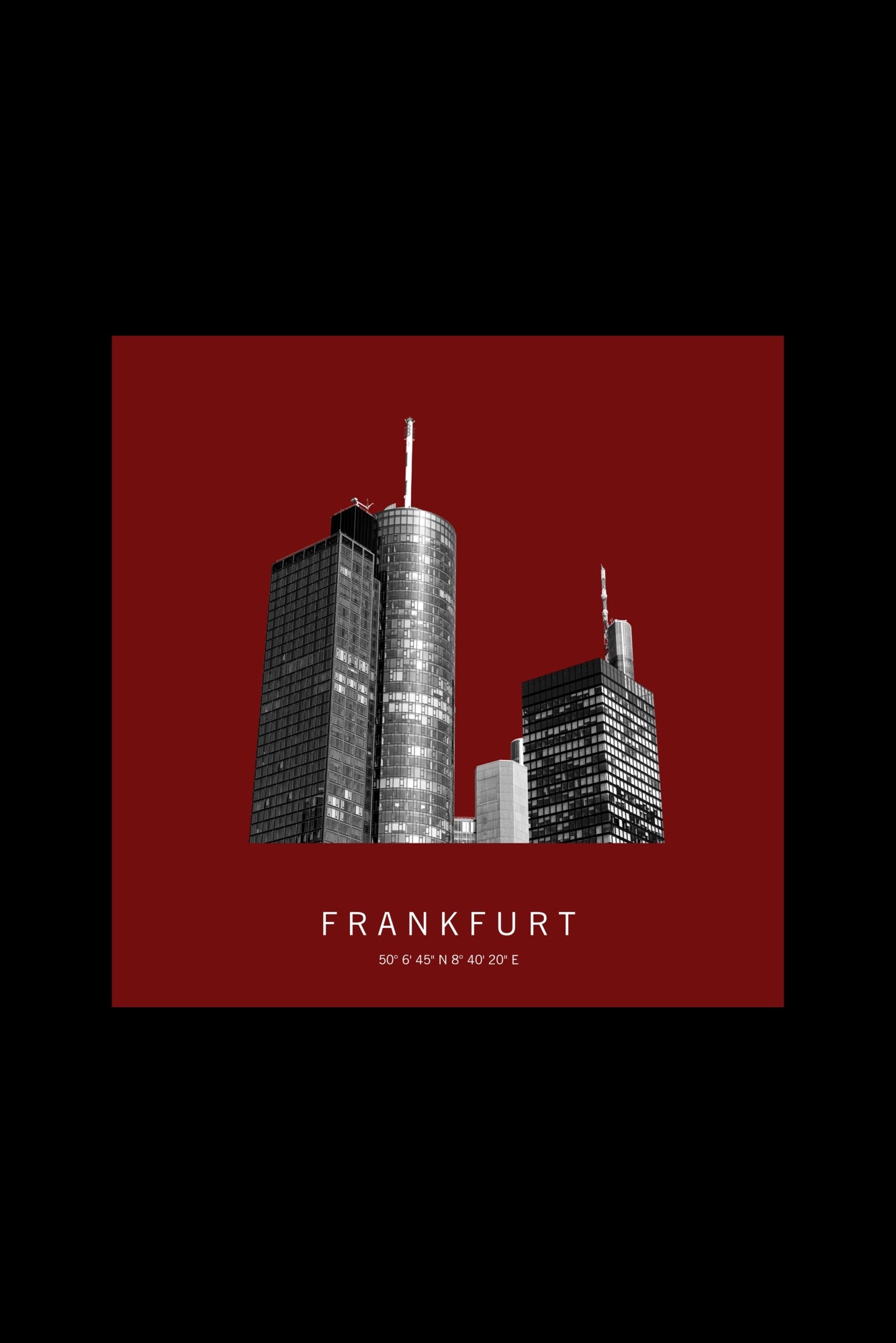 Art Edition Wandbild "Frankfurt" rot