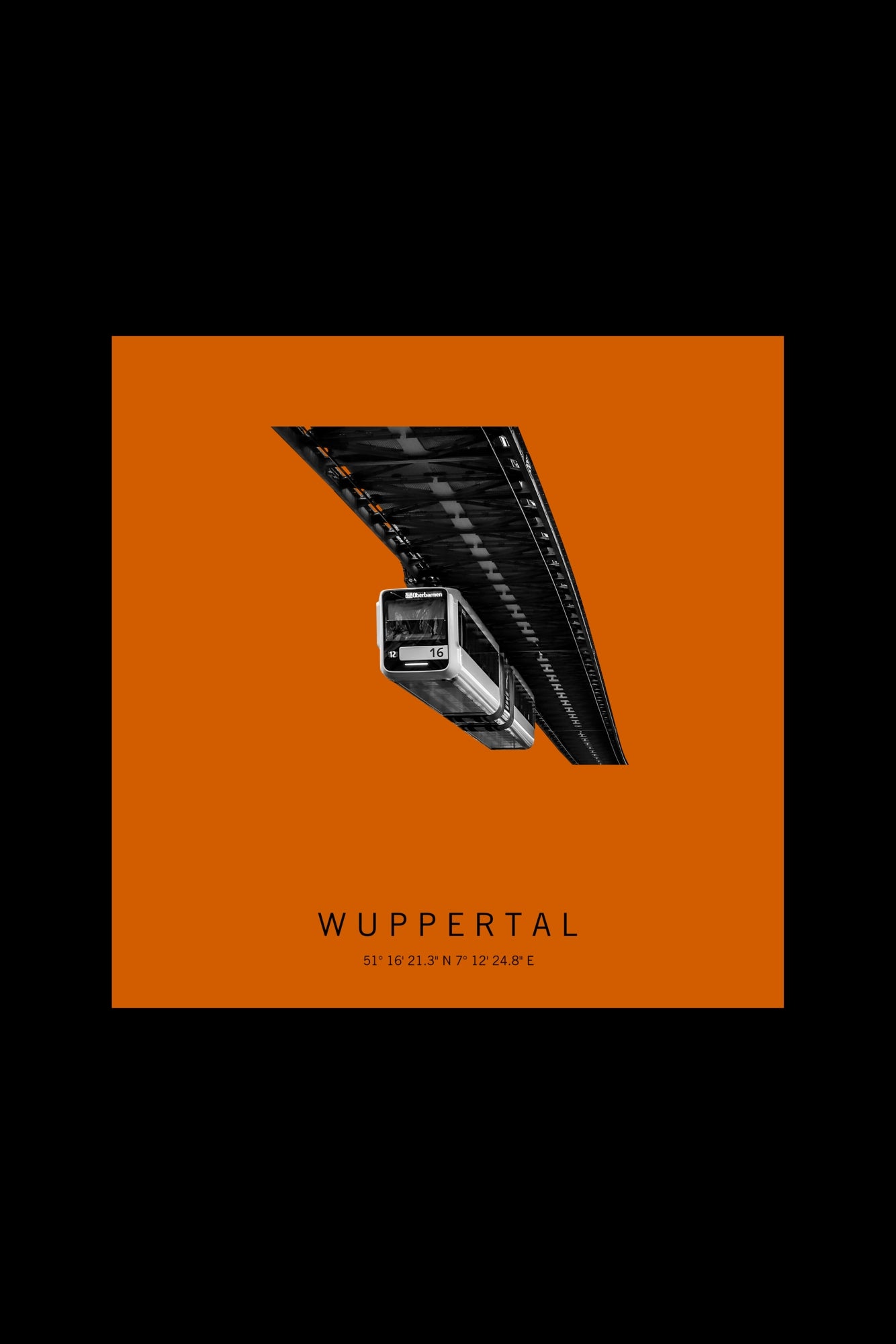 Art Edition Wandbild "Wuppertal" orange