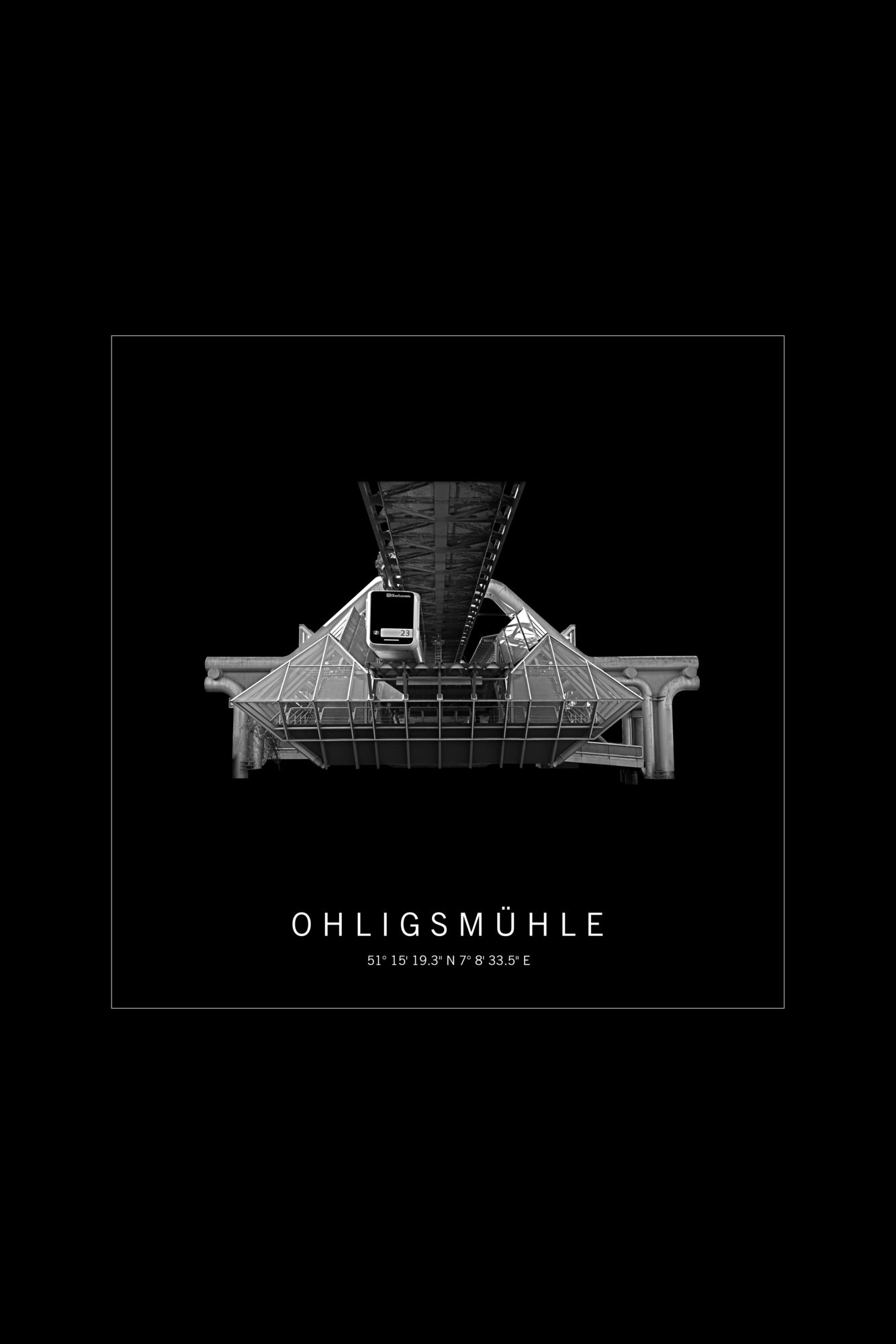 Art Edition Wandbild "ohligsmühle" schwarz