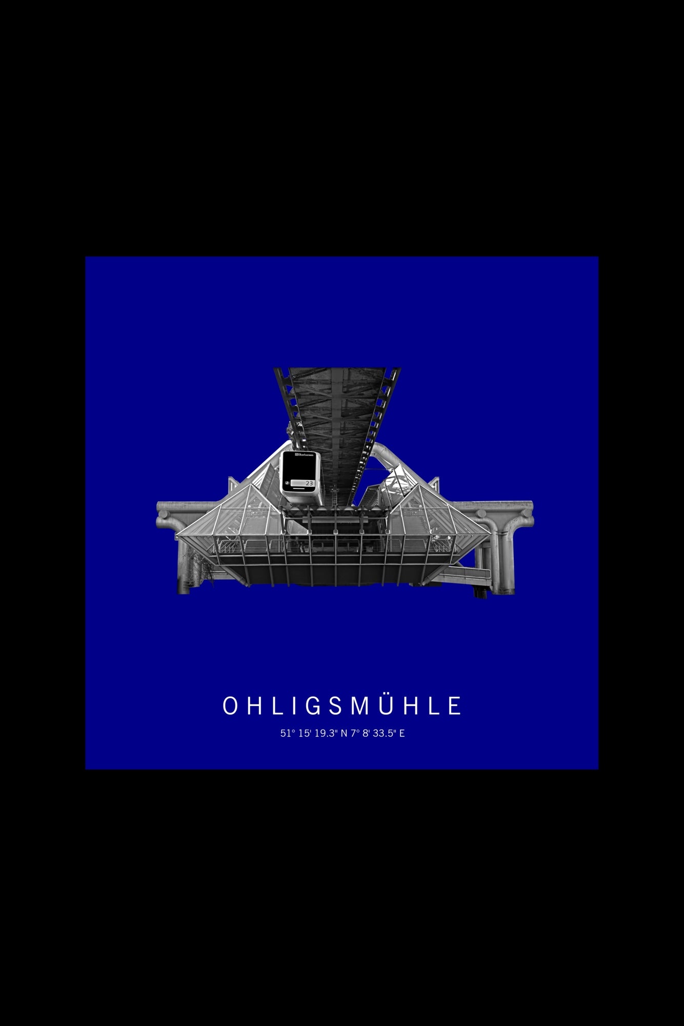 Art Edition Wandbild "ohligsmühle" dunkelblau