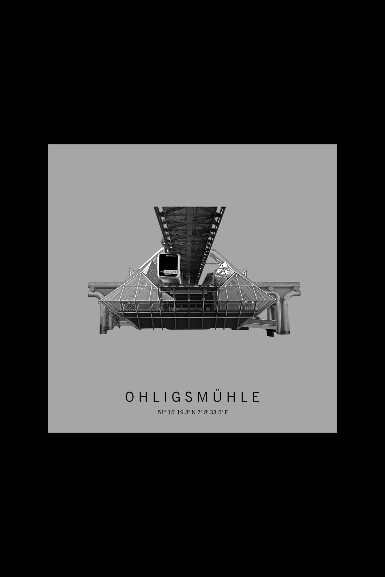 Art Edition Wandbild "ohligsmühle" hellgrau