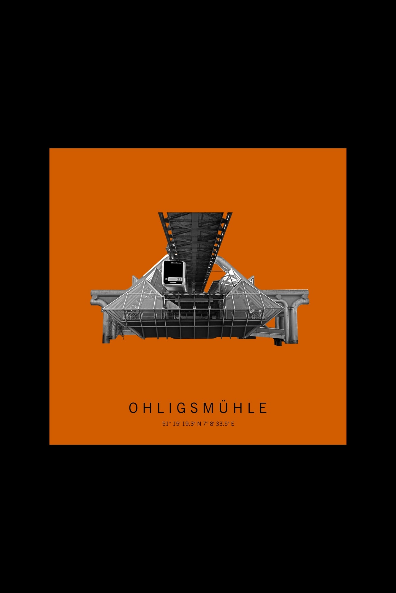 Art Edition Wandbild "ohligsmühle" orange