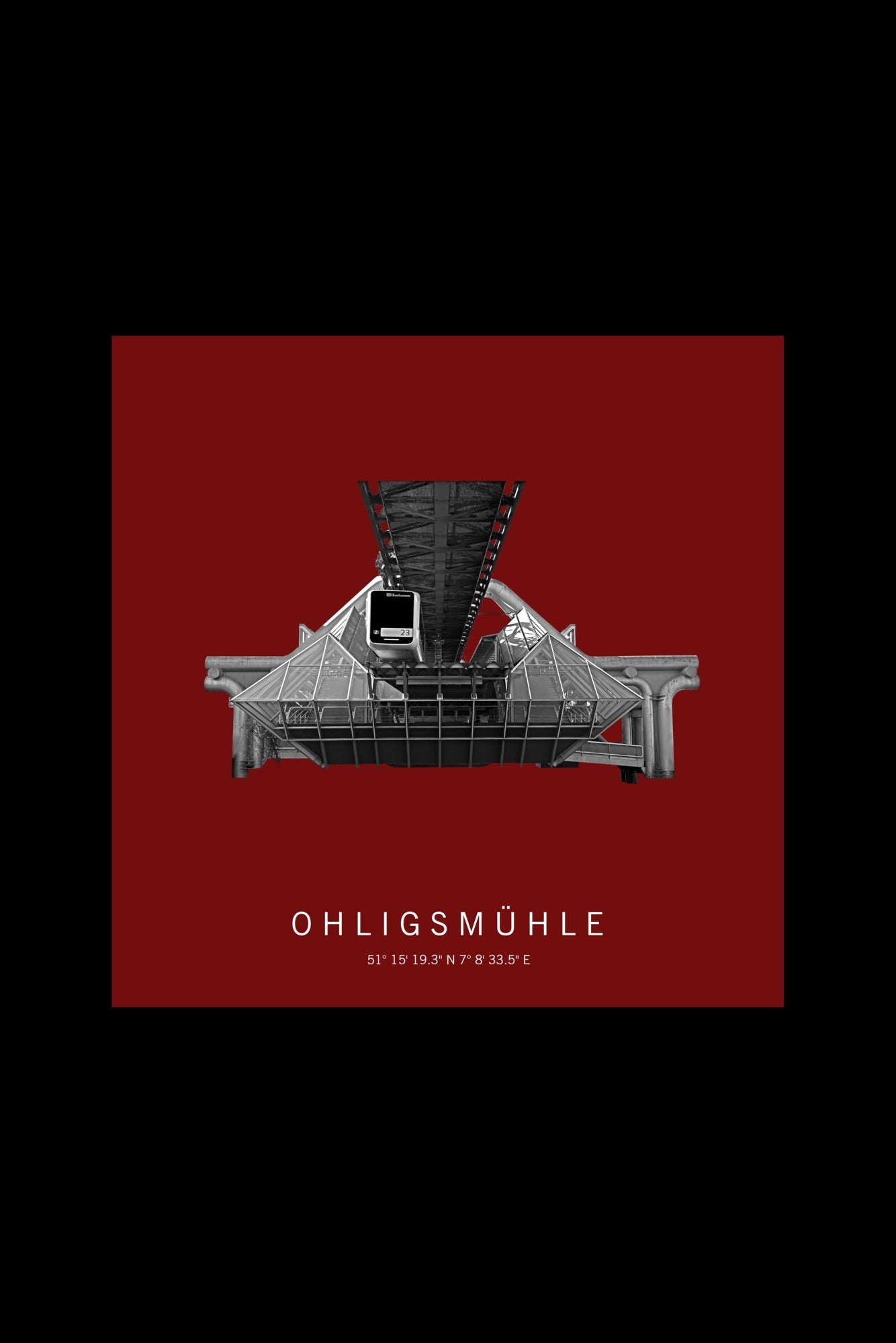 Art Edition Wandbild "ohligsmühle" rot