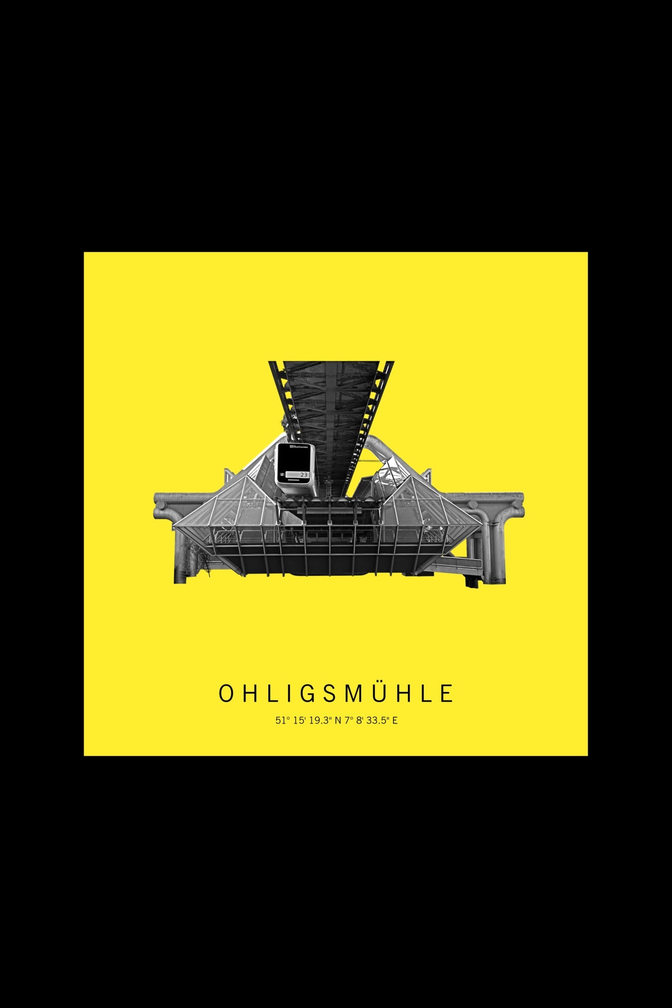 Art Edition Wandbild "ohligsmühle" gelb