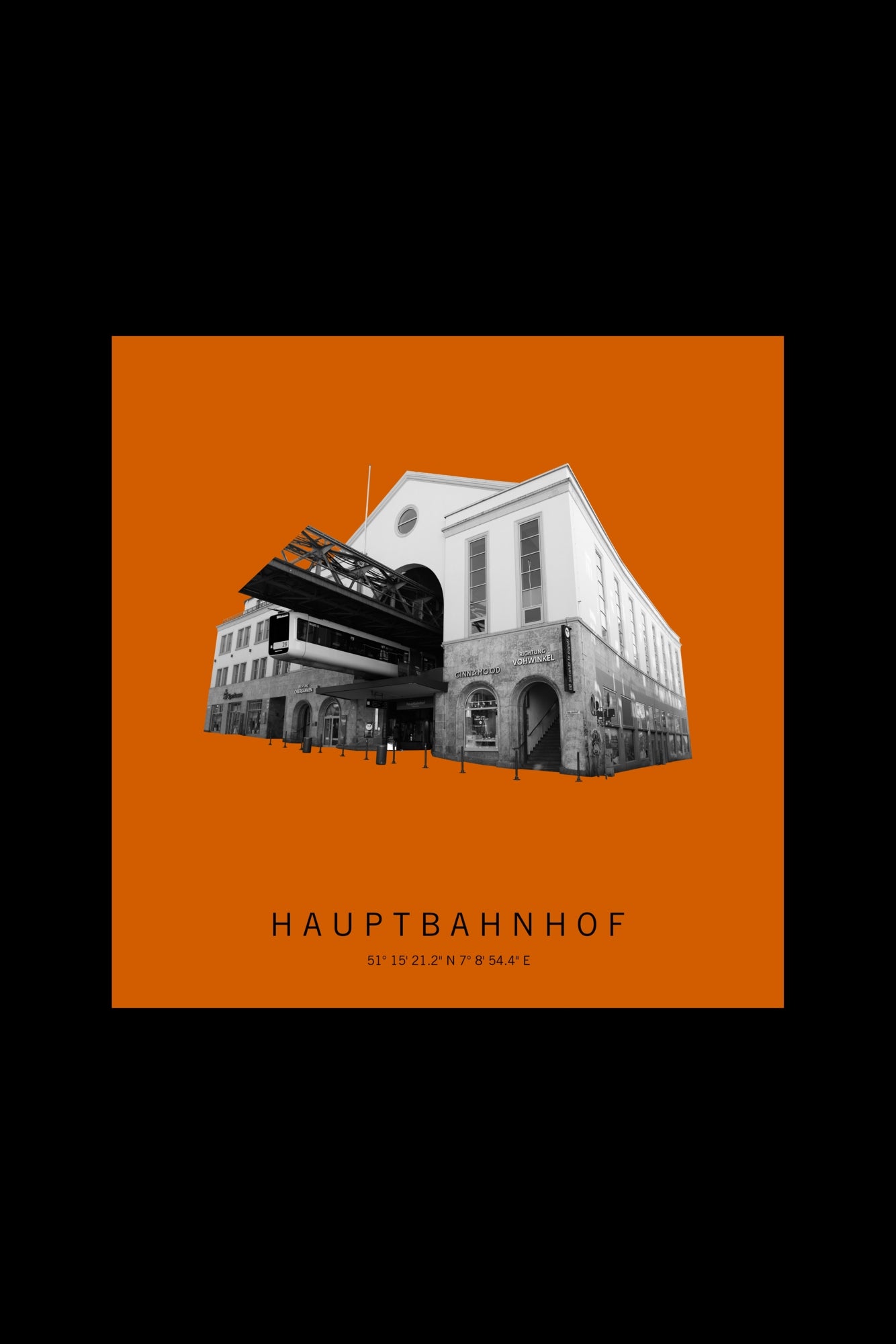 Art Edition Wandbild "hauptbahnhof" orange