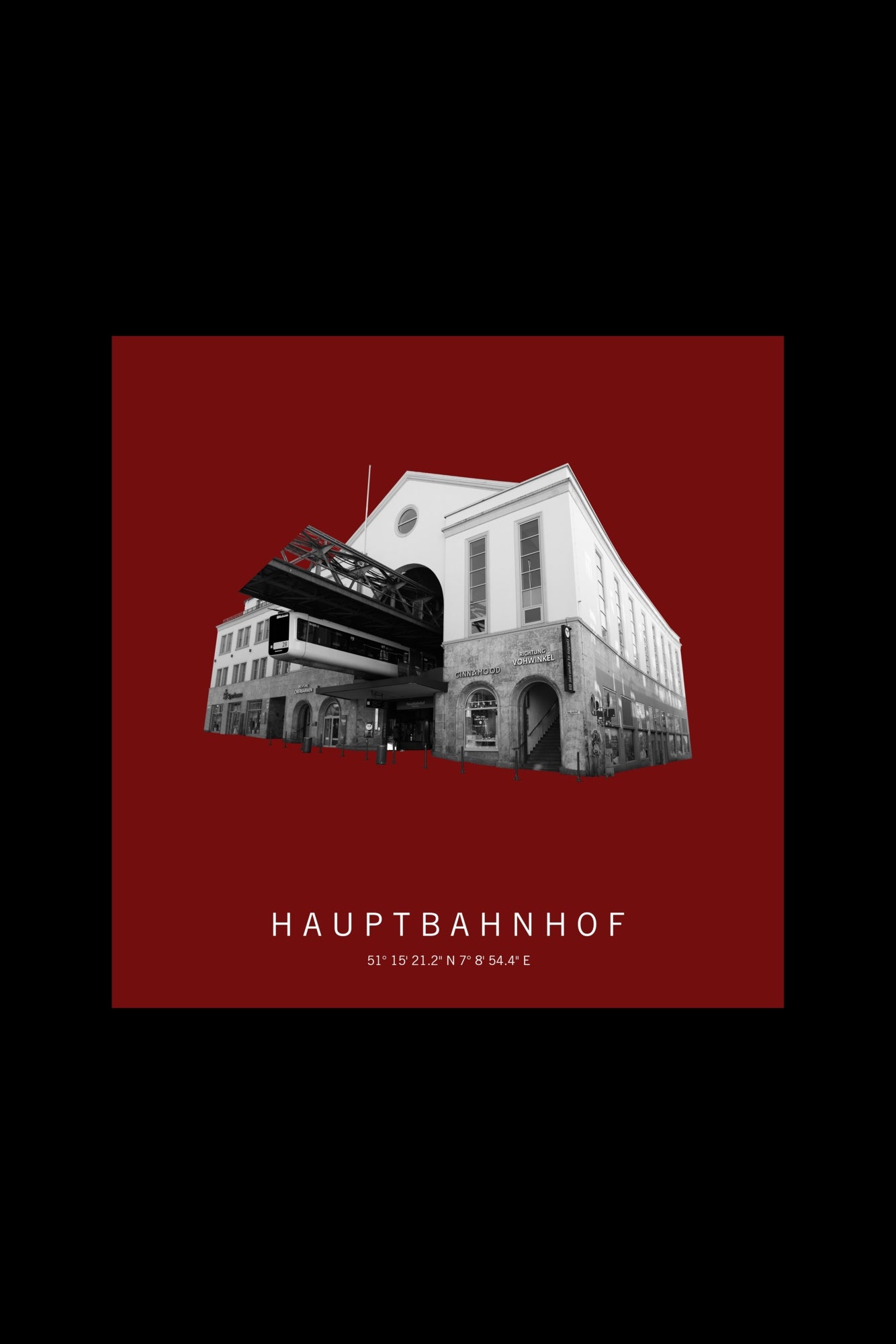 Art Edition Wandbild "hauptbahnhof" rot