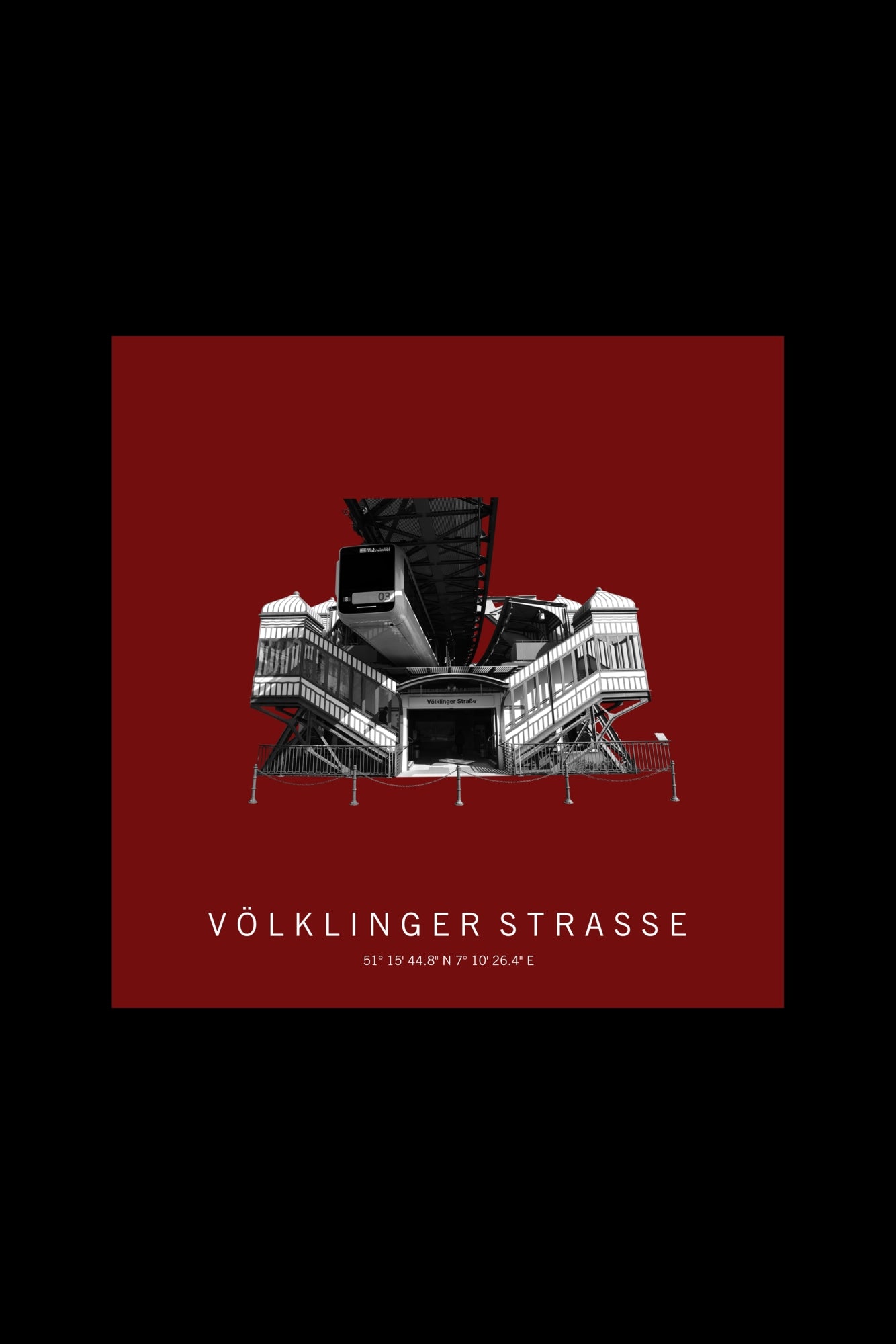 Art Edition Wandbild "völklinger straße" rot