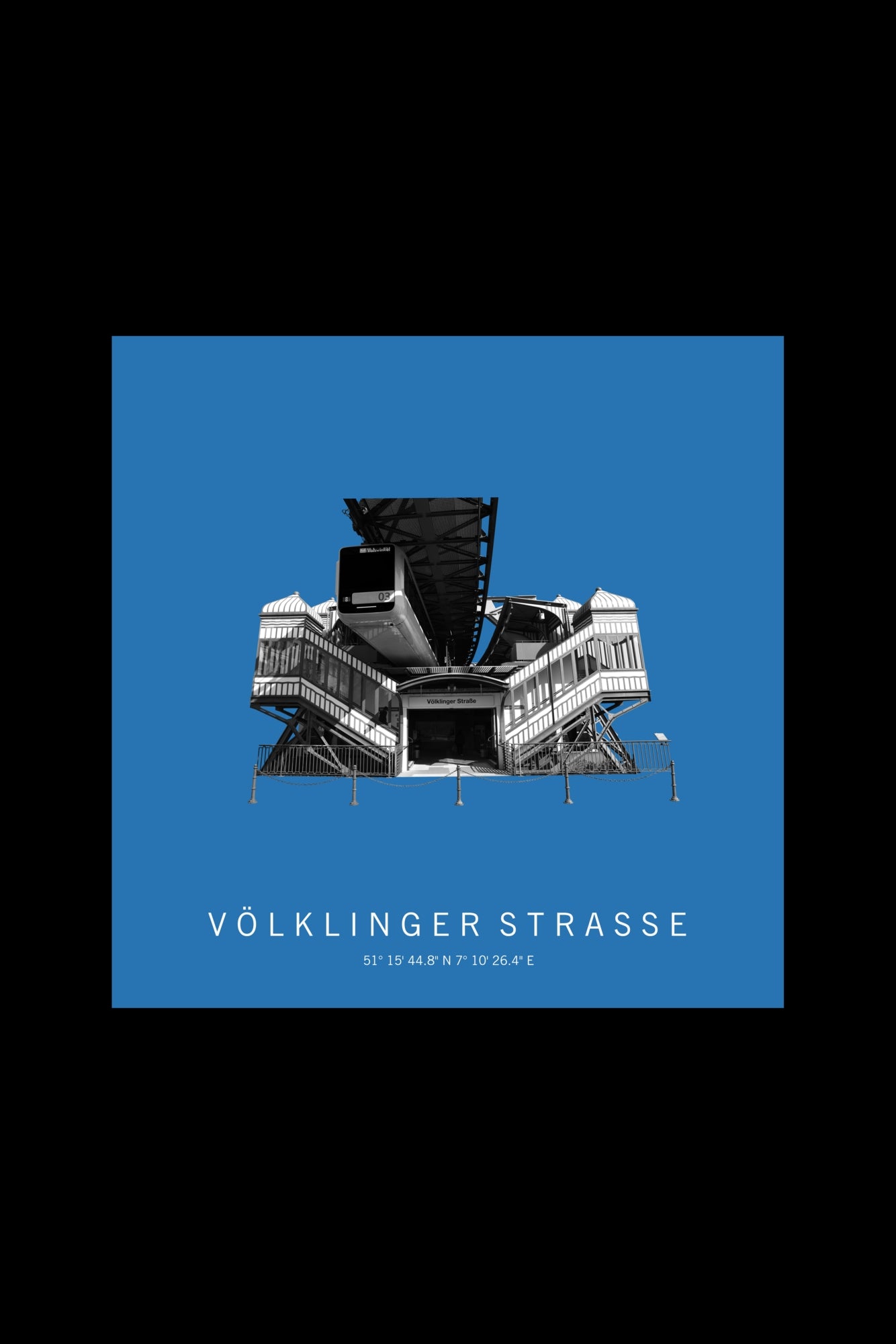 Art Edition Wandbild "völklinger straße" himmelblau