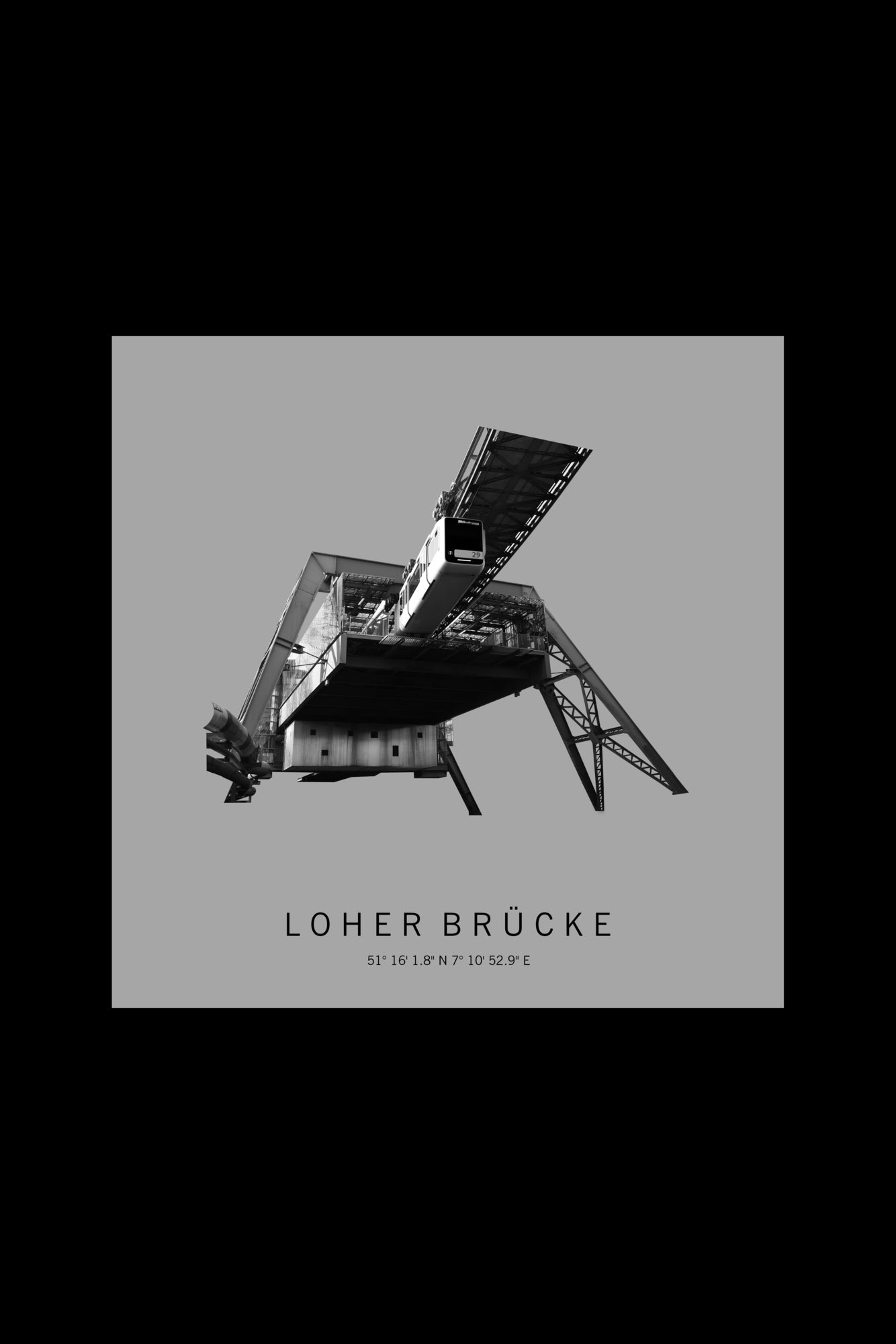 Art Edition Wandbild "loher brücke" hellgrau