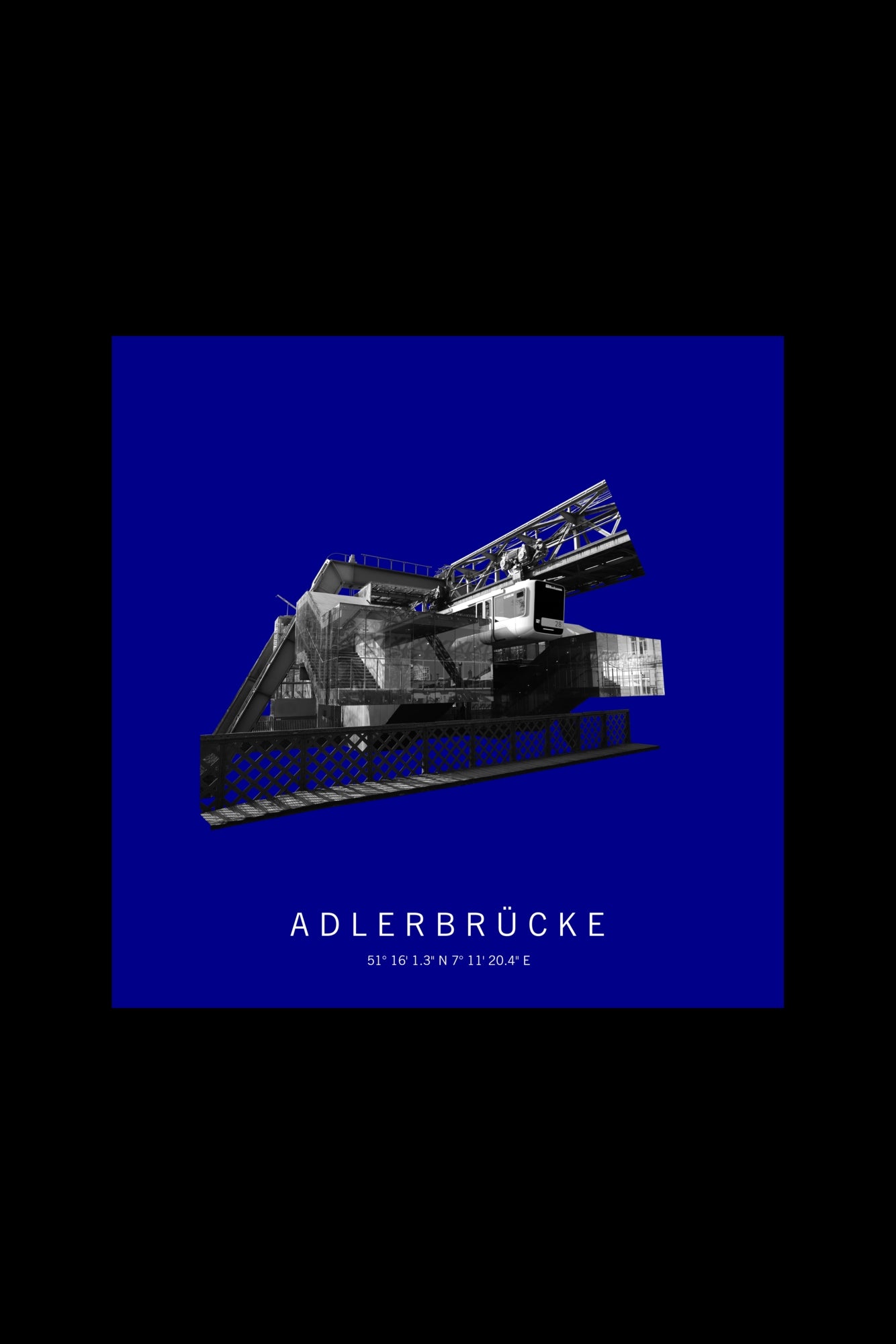 Art Edition Wandbild "adlerbrücke" dunkelblau