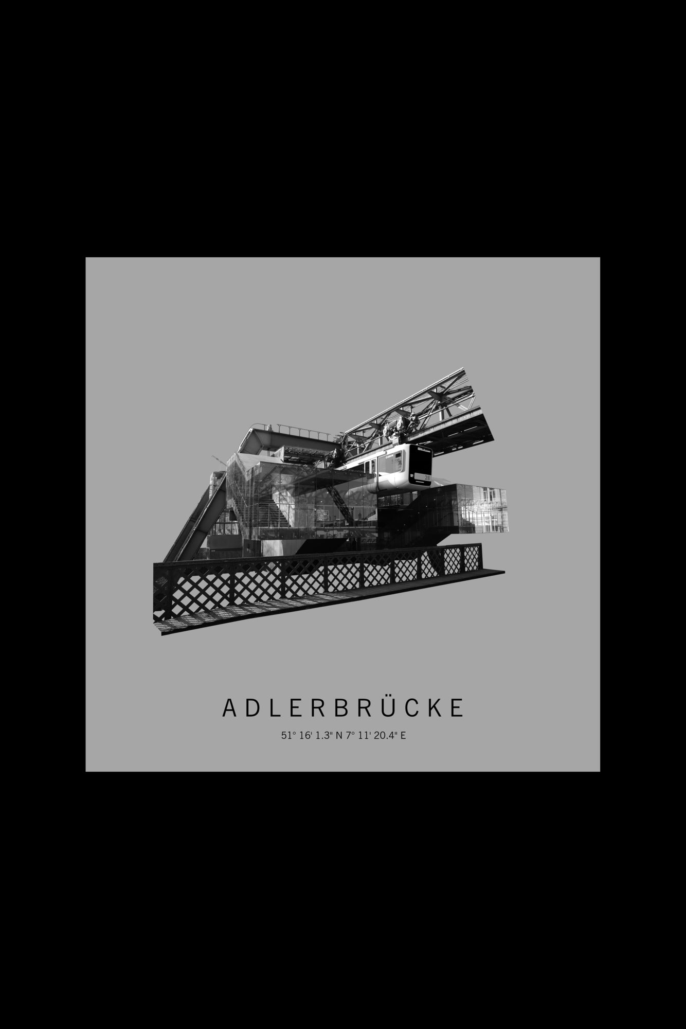 Art Edition Wandbild "adlerbrücke" hellgrau