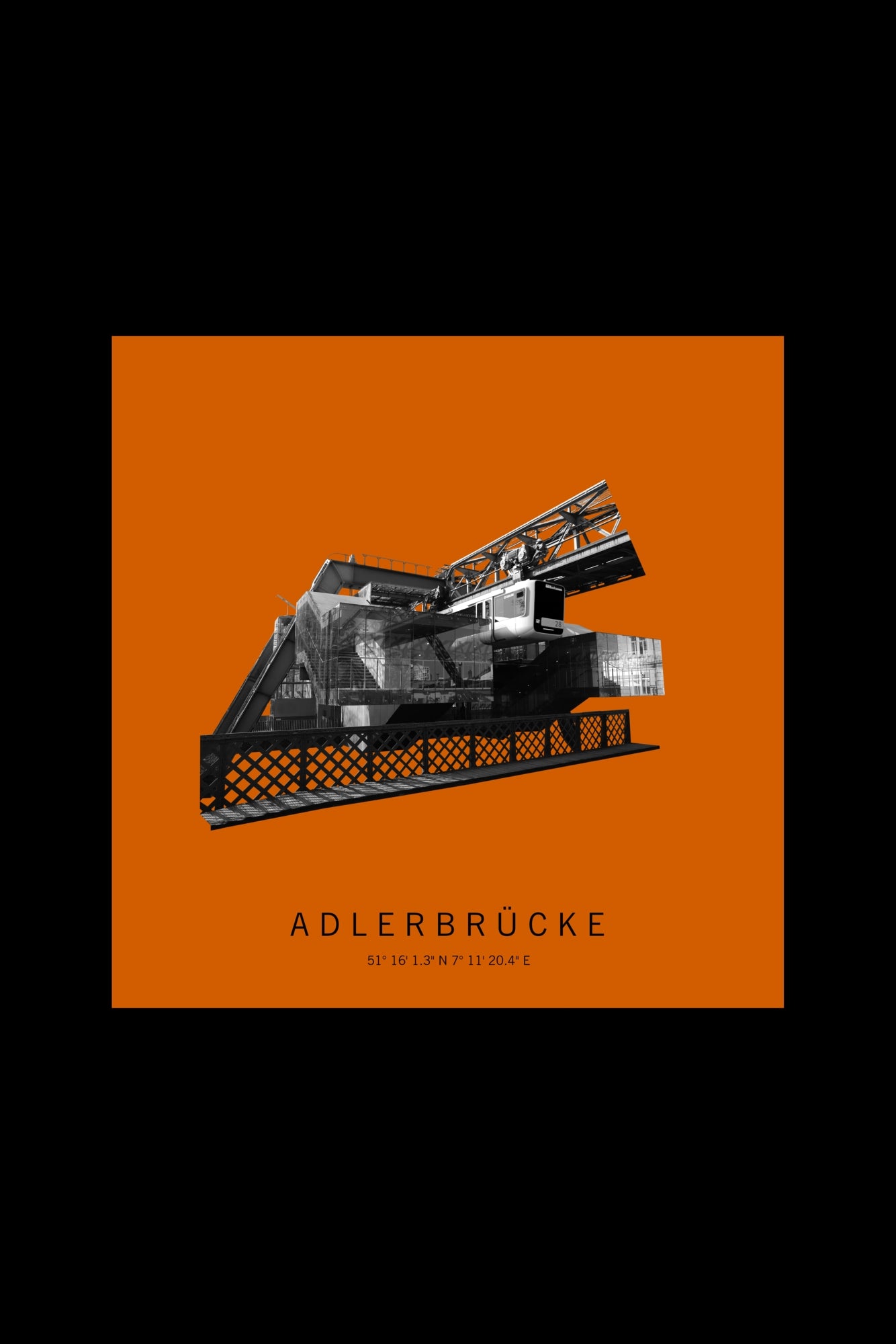 Art Edition Wandbild "adlerbrücke" orange