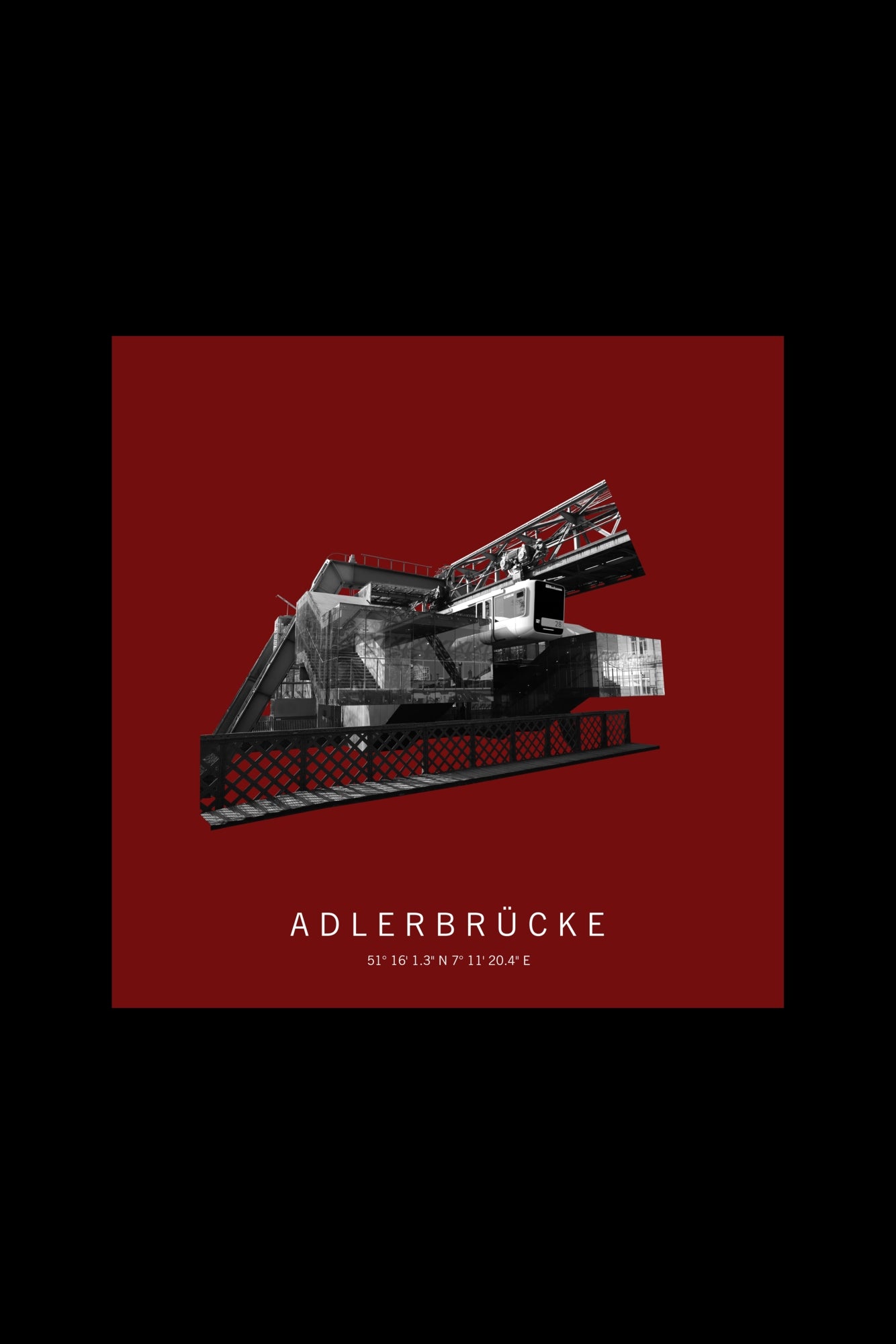 Art Edition Wandbild "adlerbrücke" rot