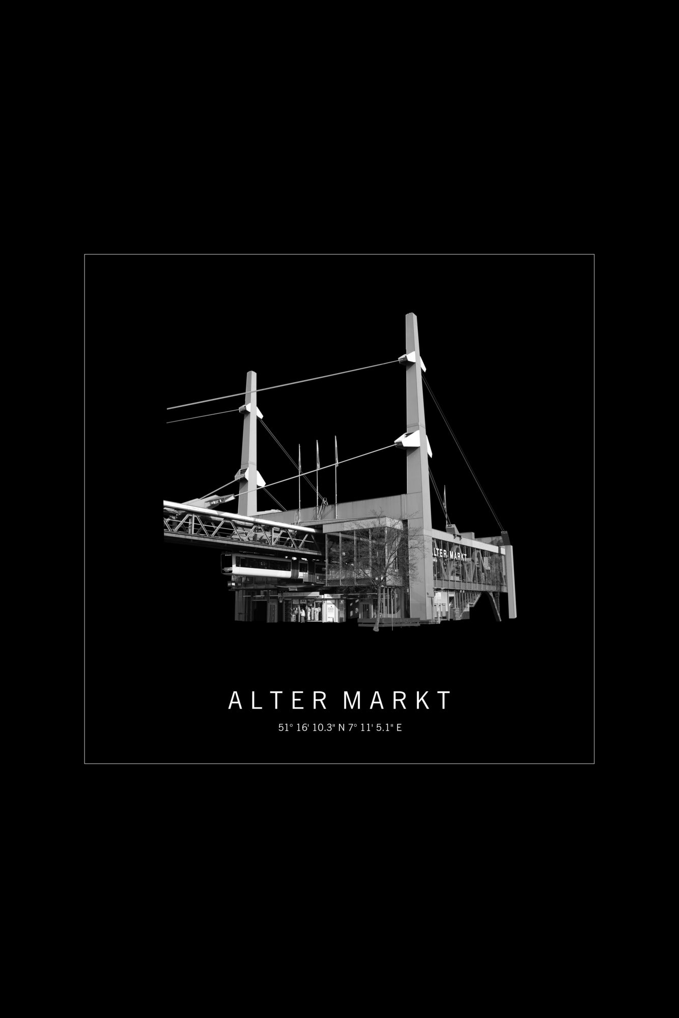 Art Edition Wandbild "alter markt" schwarz