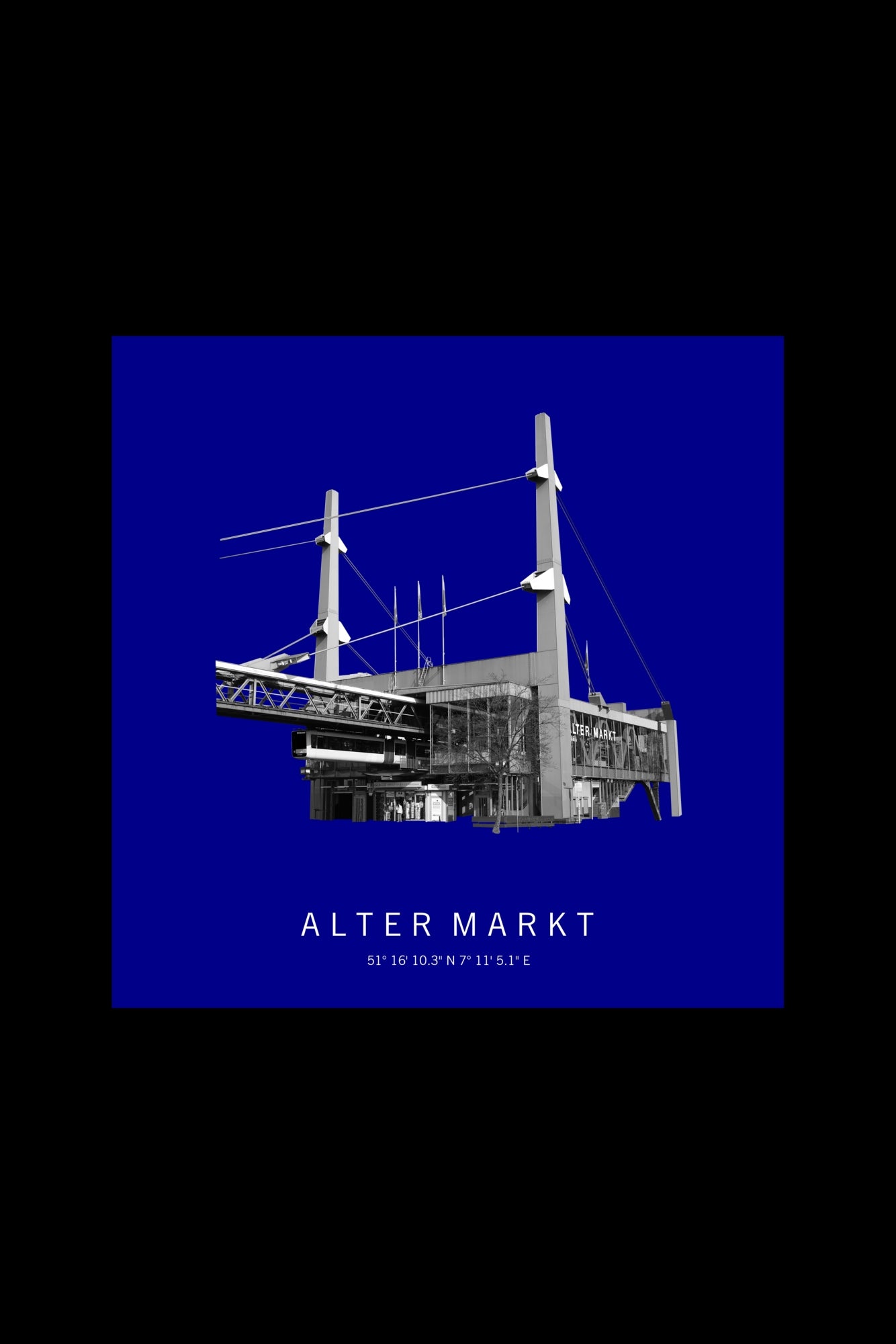 Art Edition Wandbild "alter markt" dunkelblau