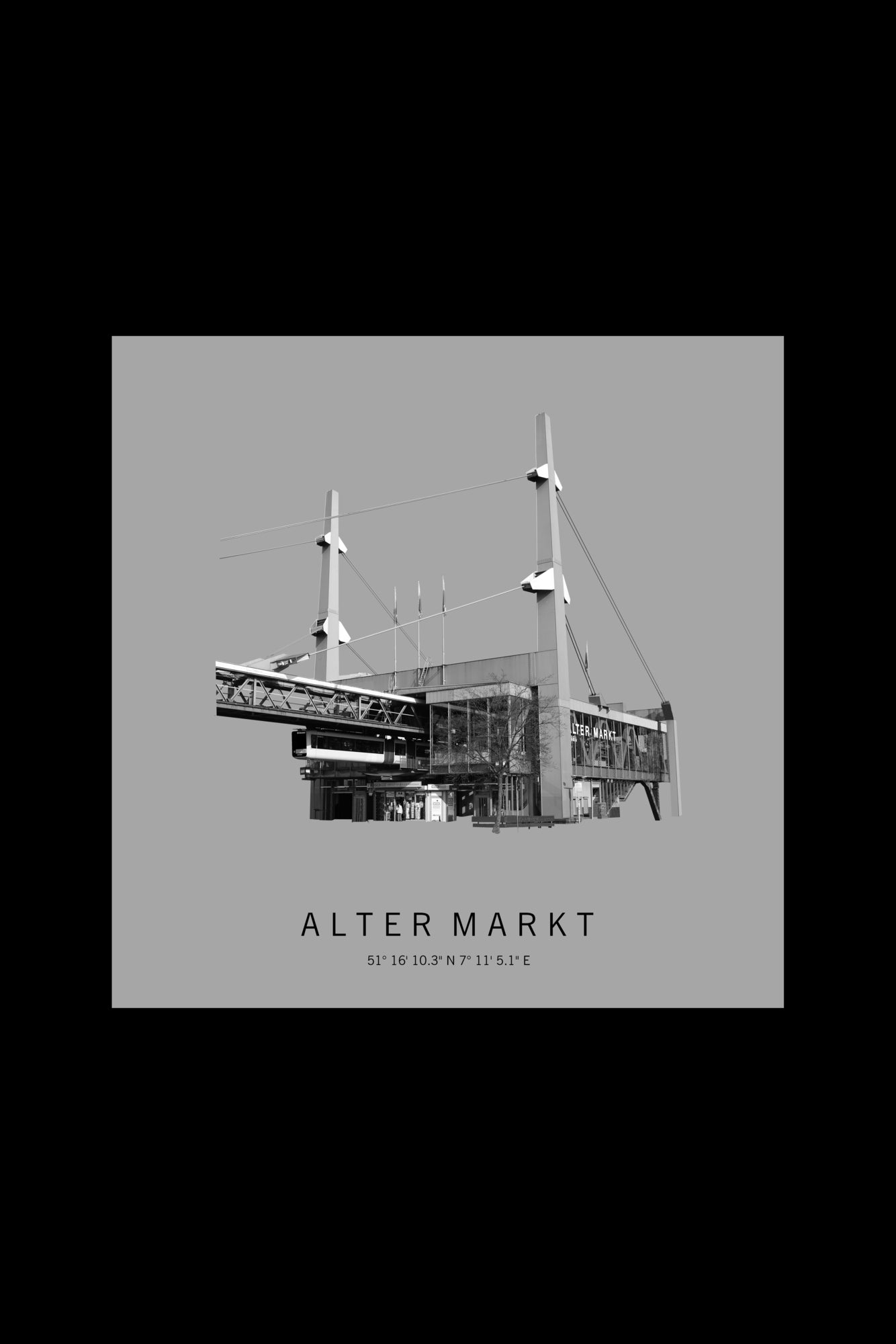 Art Edition Wandbild "alter markt" hellgrau