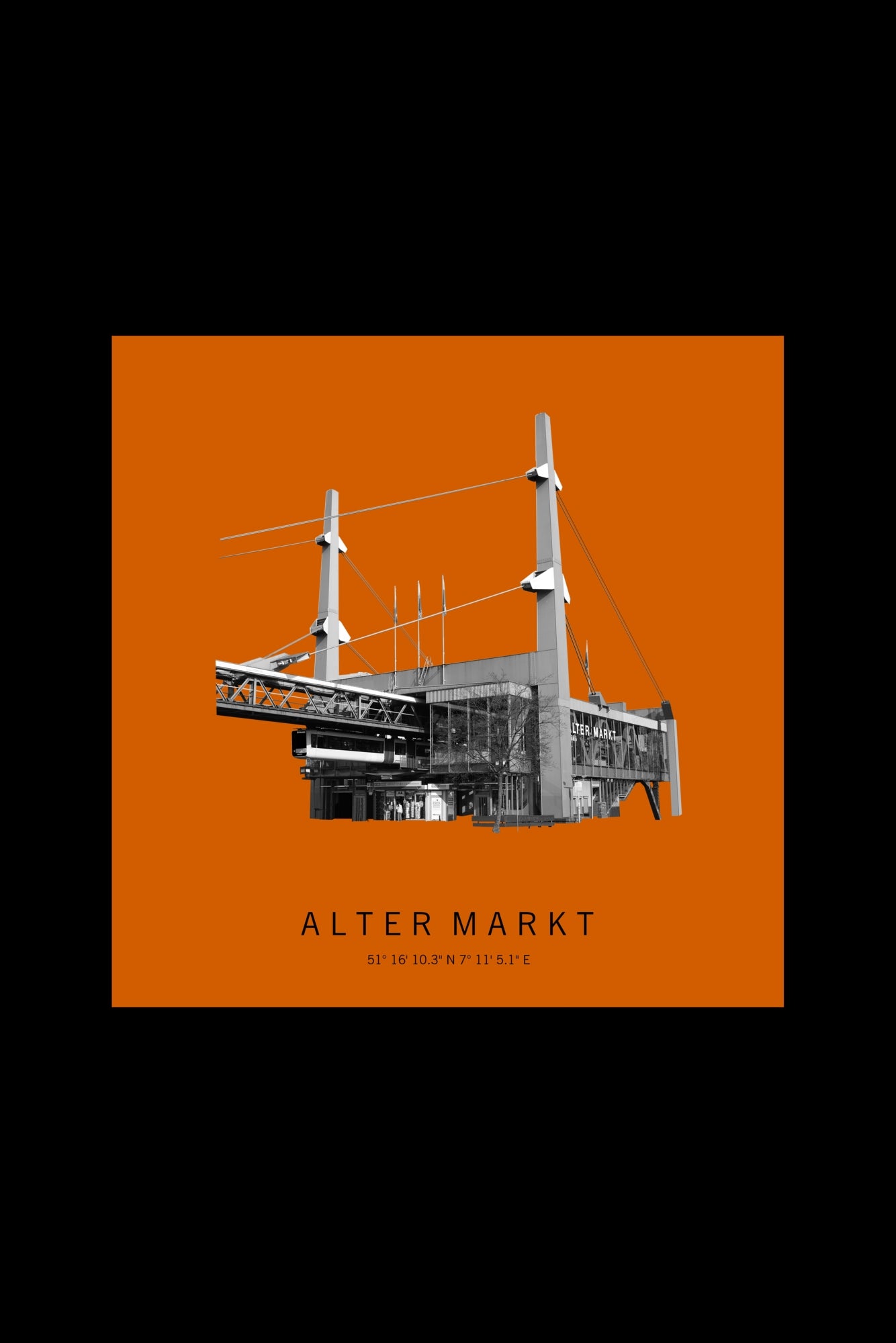Art Edition Wandbild "alter markt" orange