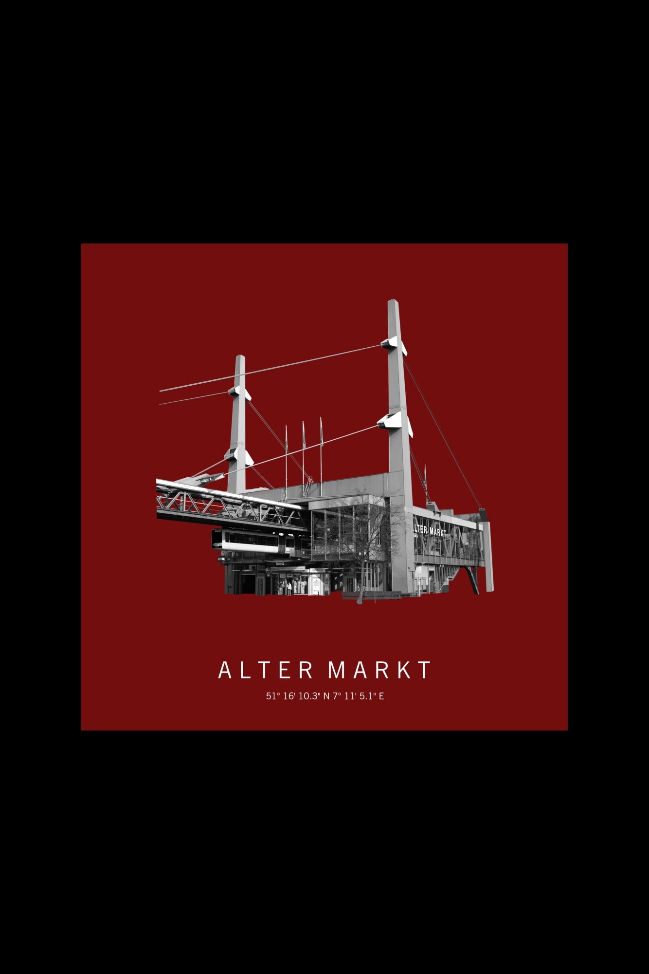 Art Edition Wandbild "alter markt" rot