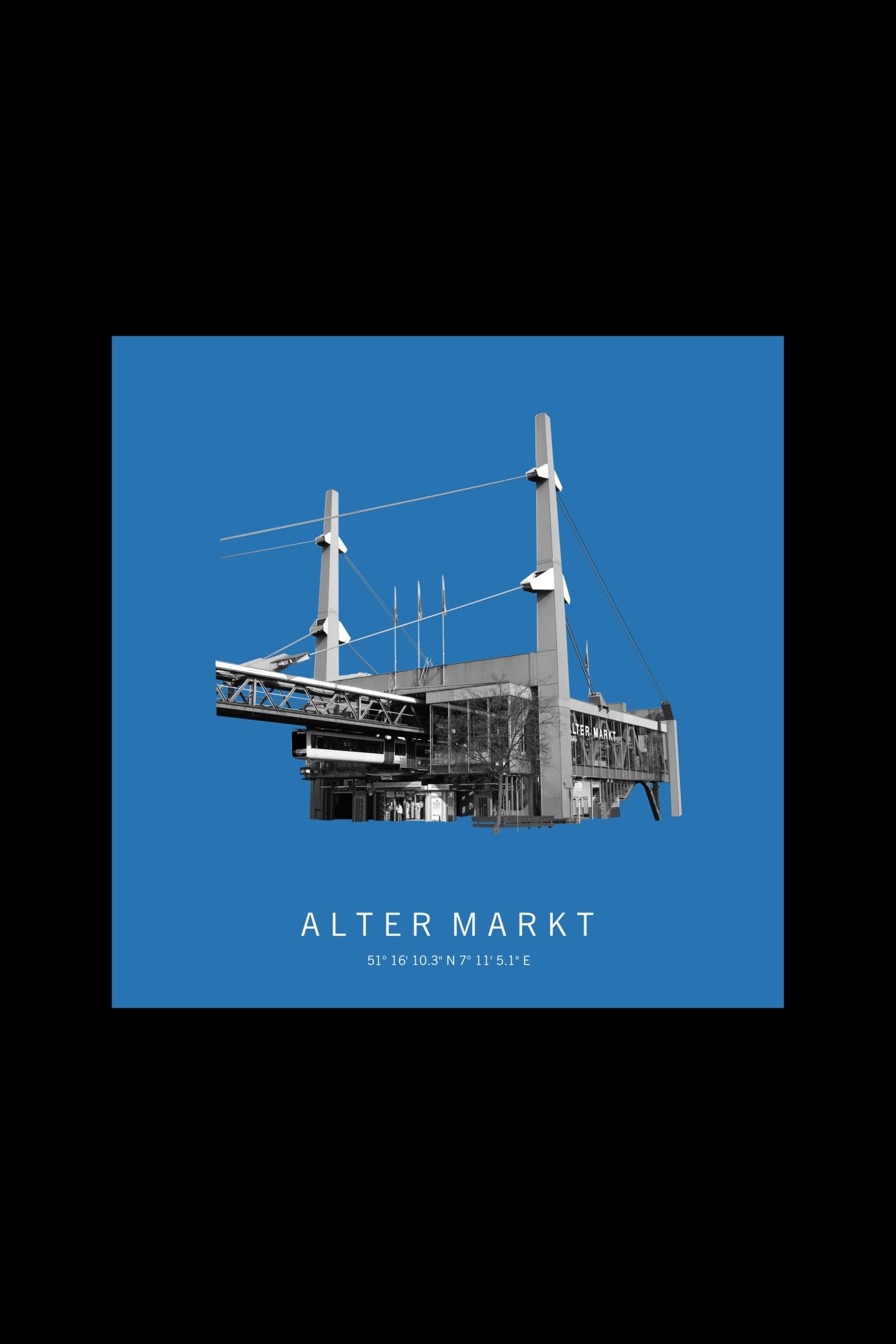 Art Edition Wandbild "alter markt" himmelblau