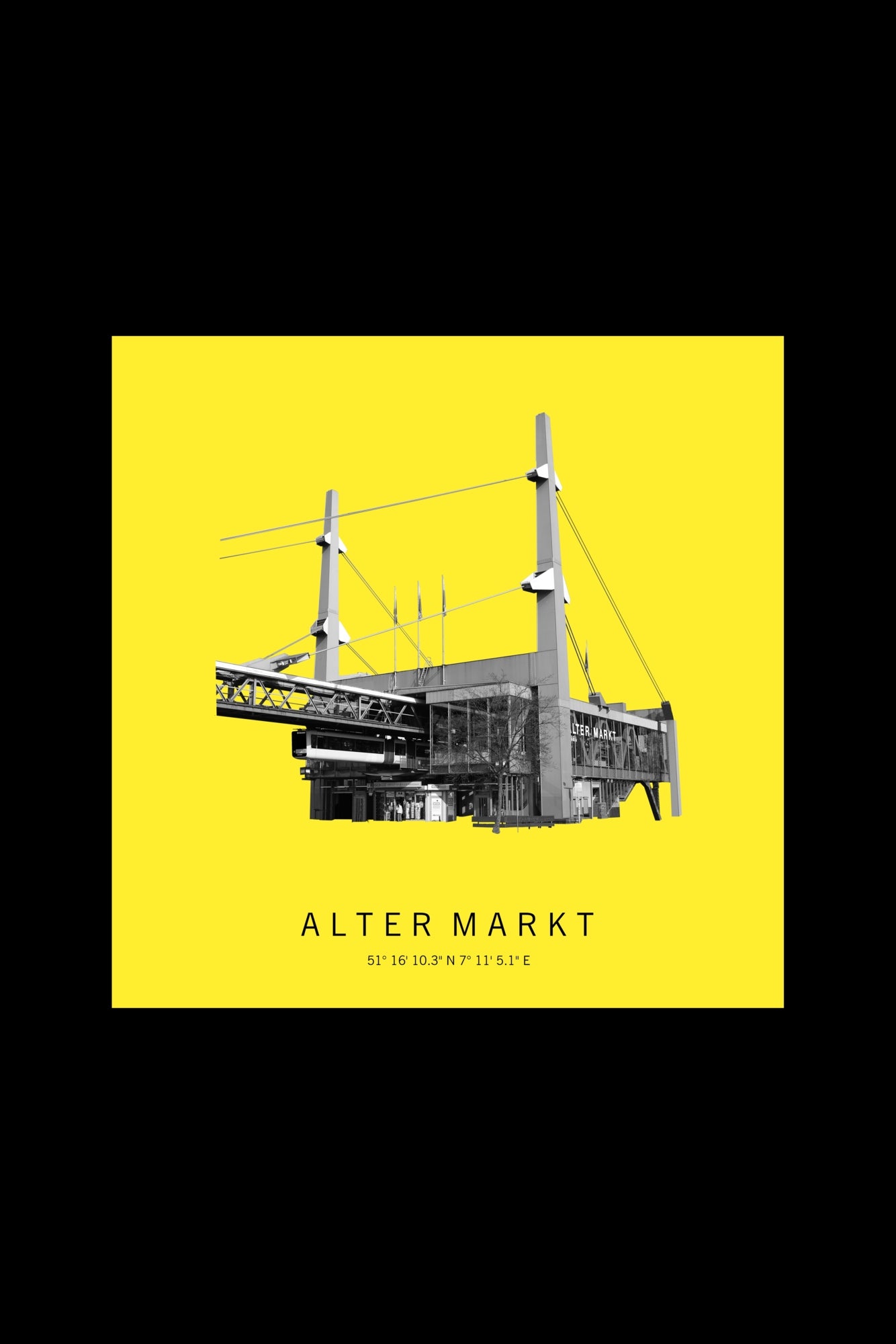 Art Edition Wandbild "alter markt" gelb