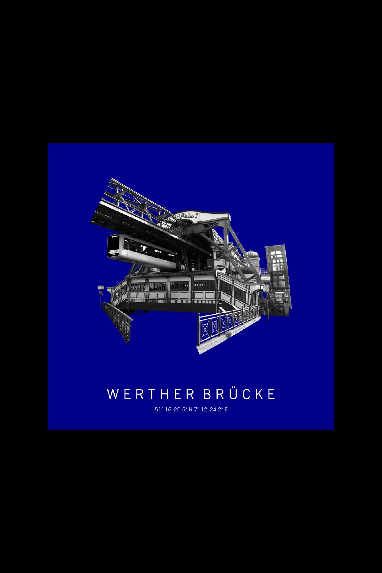 Art Edition Wandbild "werther brücke" dunkelblau