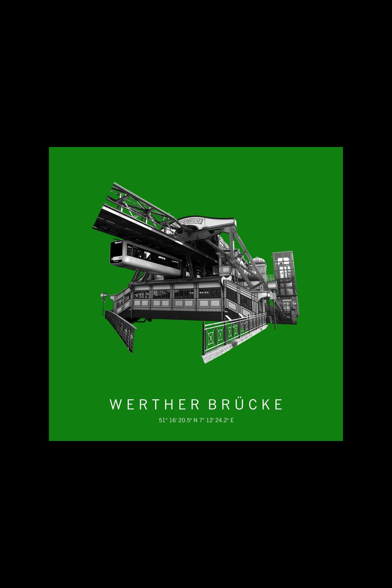Art Edition Wandbild "werther brücke" grün