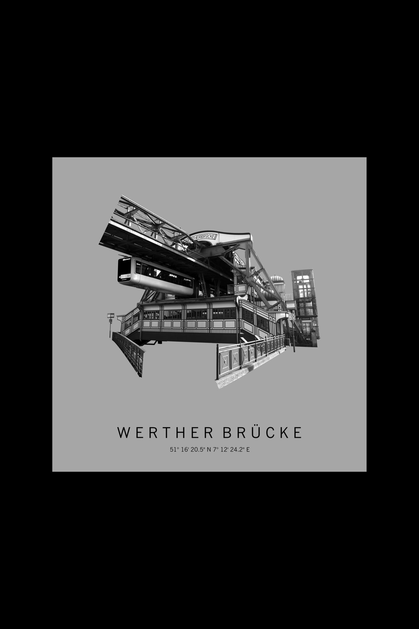 Art Edition Wandbild "werther brücke" hellgrau