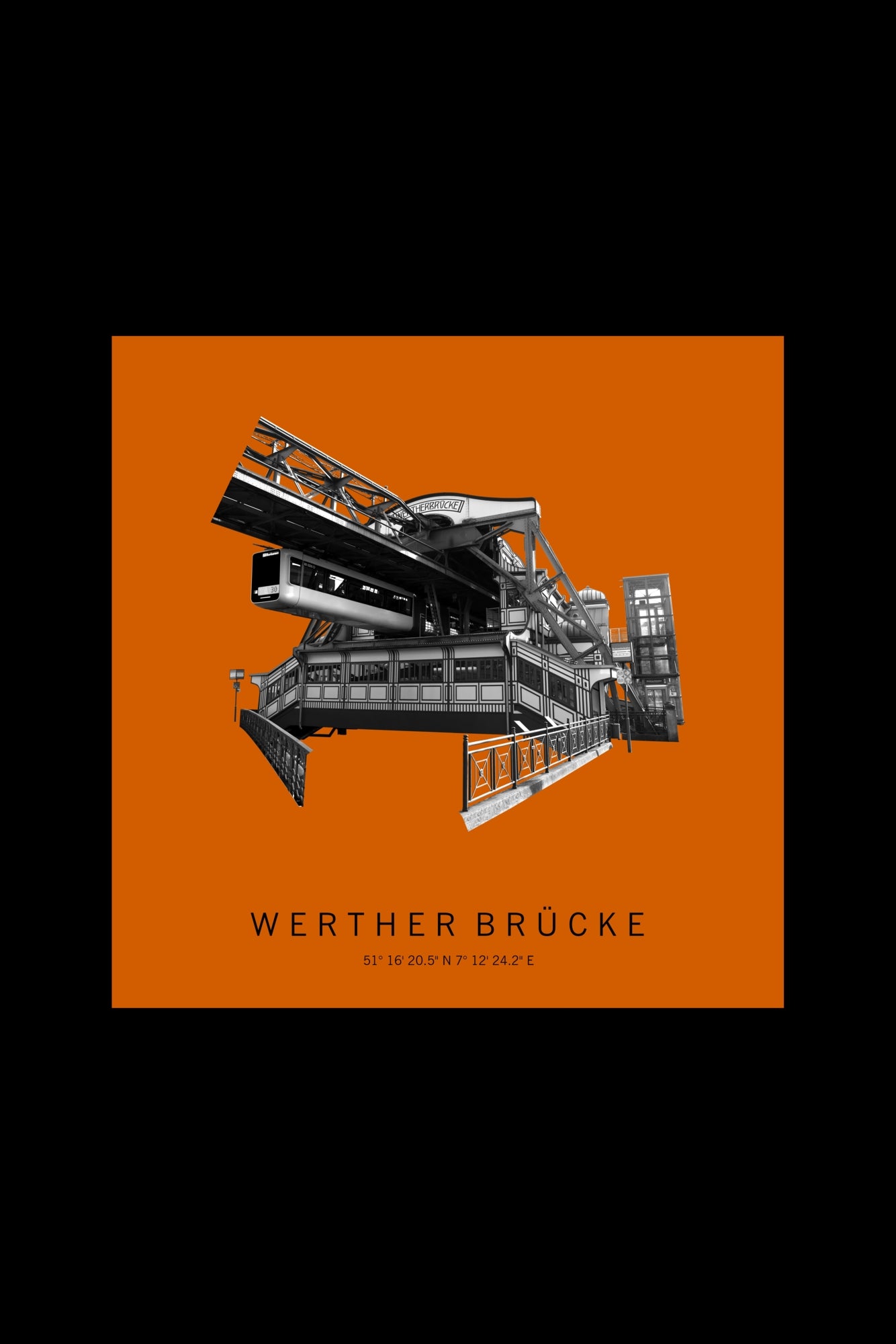 Art Edition Wandbild "werther brücke" orange