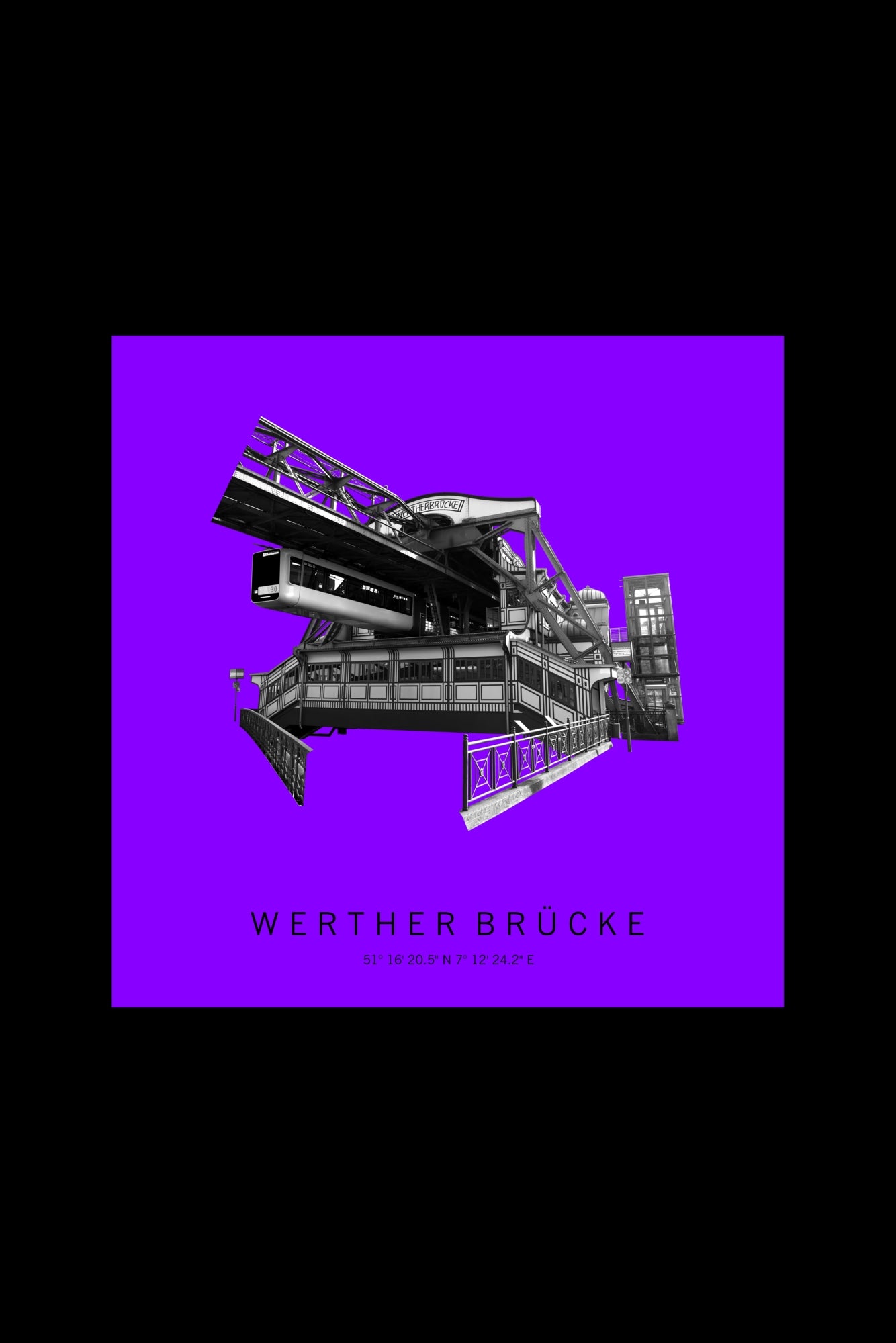 Art Edition Wandbild "werther brücke" lila