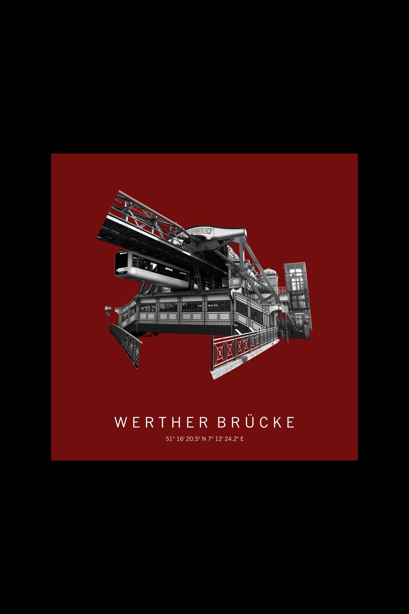Art Edition Wandbild "werther brücke" rot