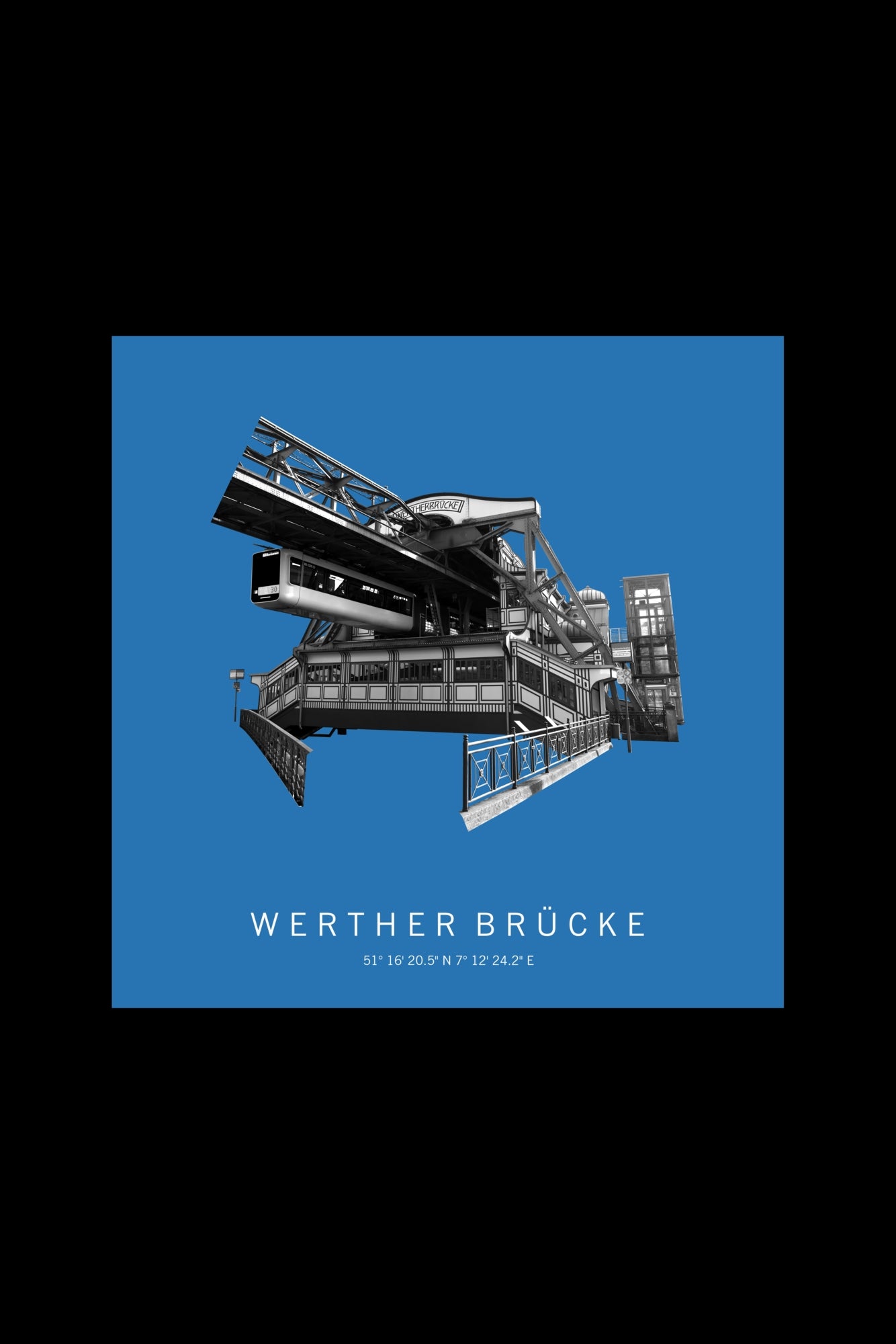 Art Edition Wandbild "werther brücke" himmelblau