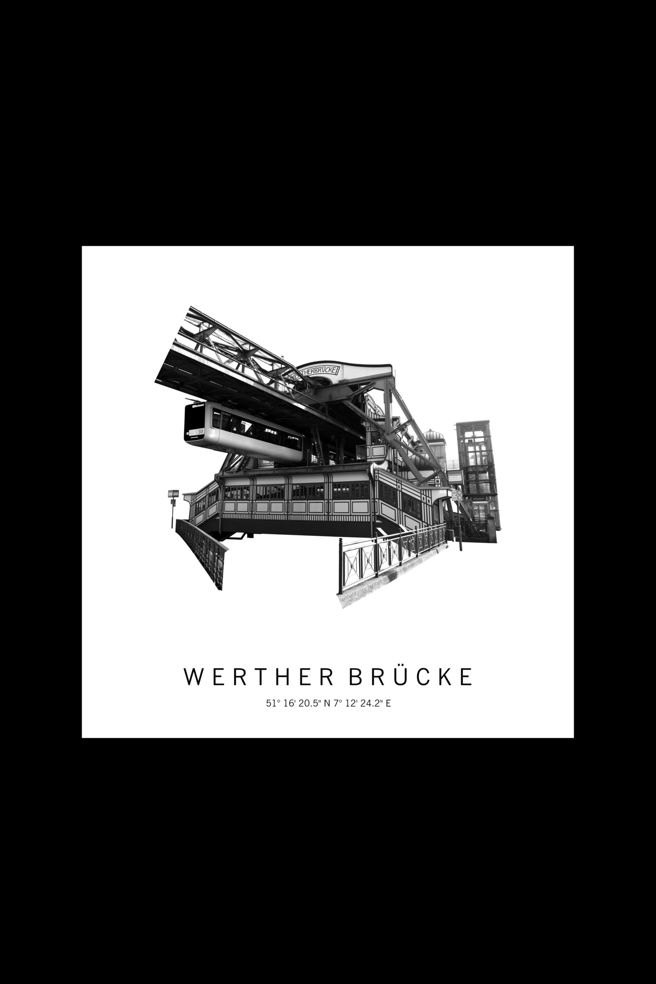 Art Edition Wandbild "werther brücke" weiß