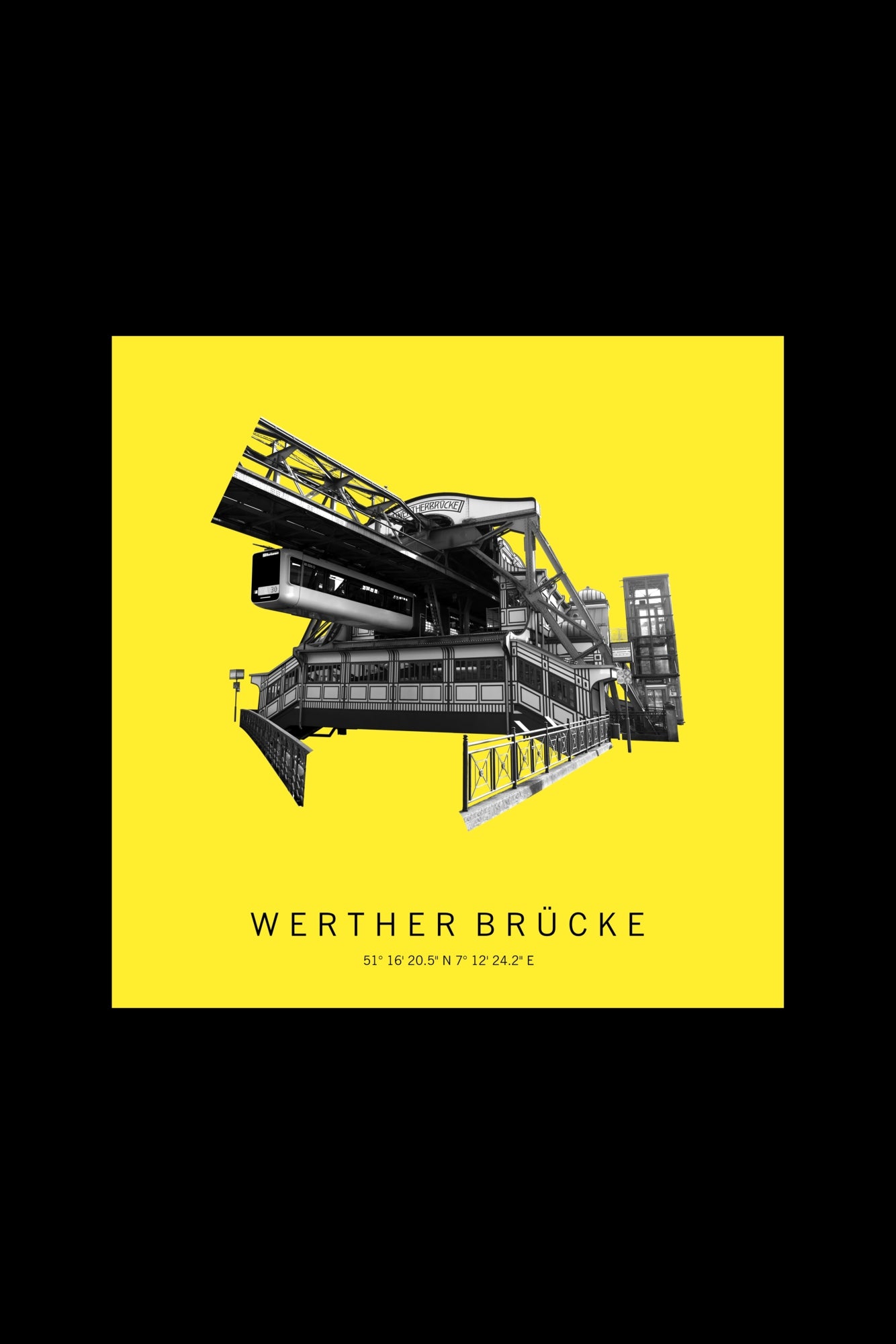 Art Edition Wandbild "werther brücke" gelb