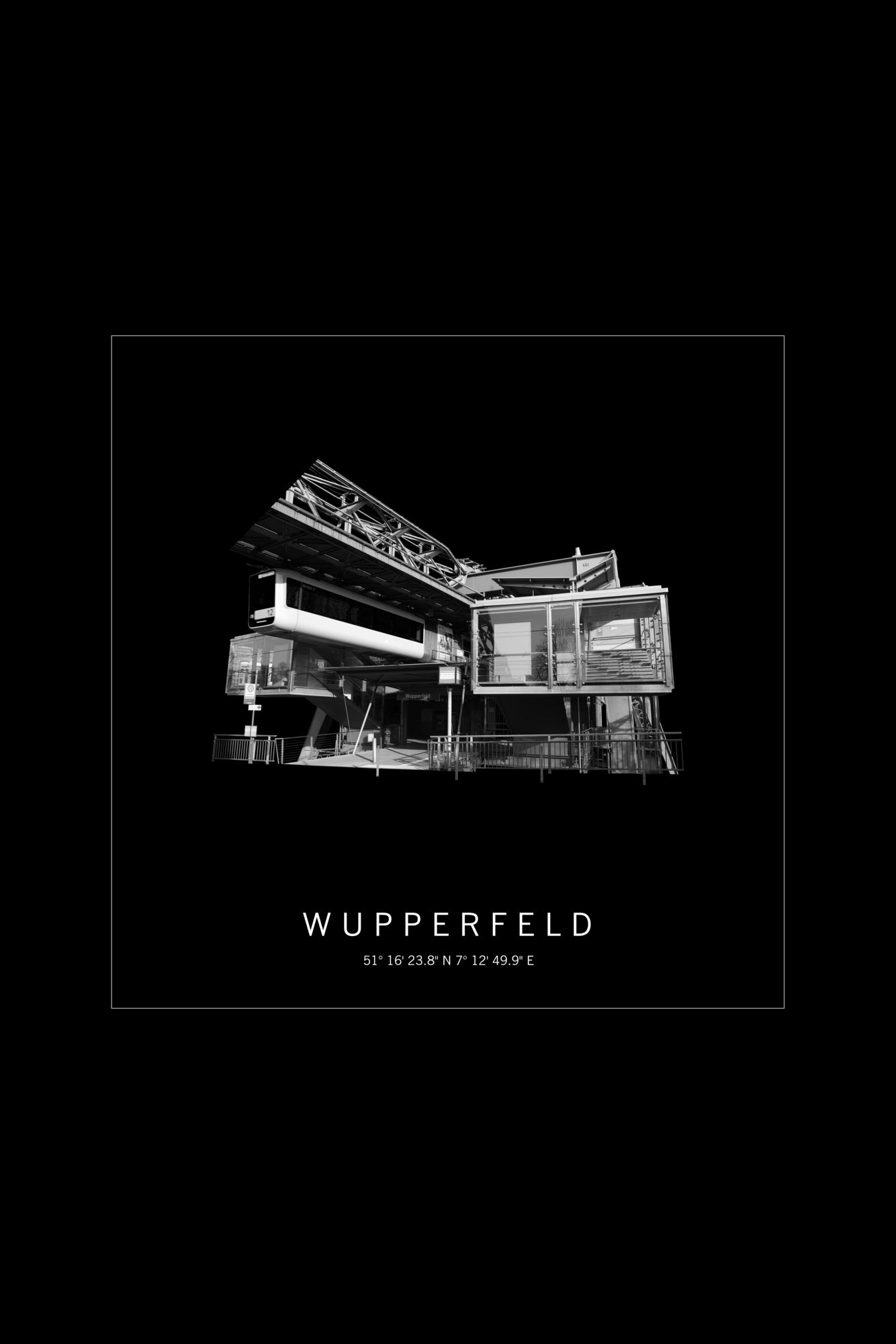 Art Edition Wandbild "wupperfeld" schwarz