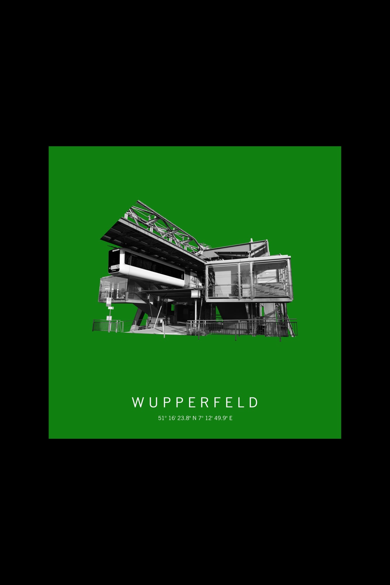 Art Edition Wandbild "wupperfeld" grün