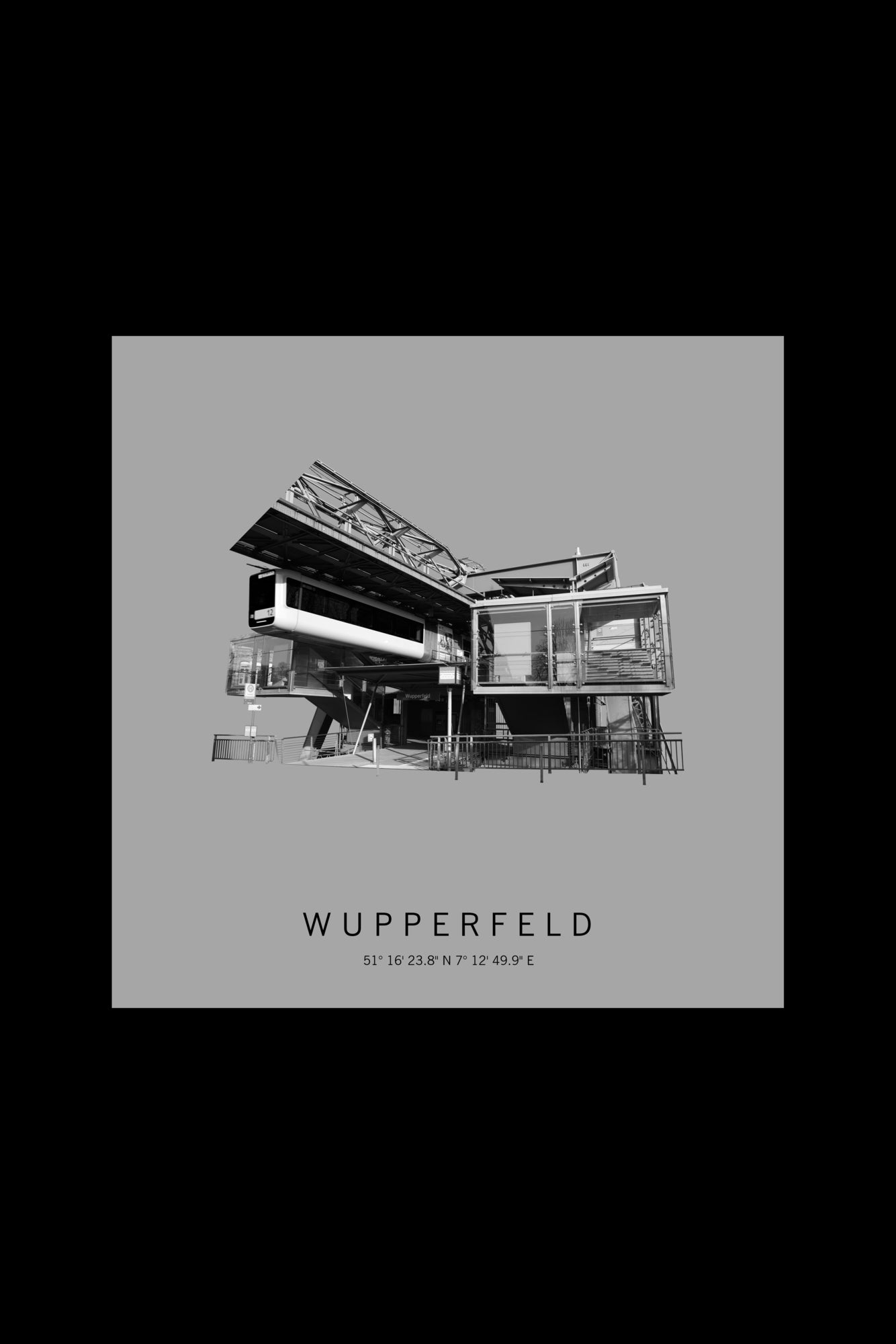 Art Edition Wandbild "wupperfeld" hellgrau