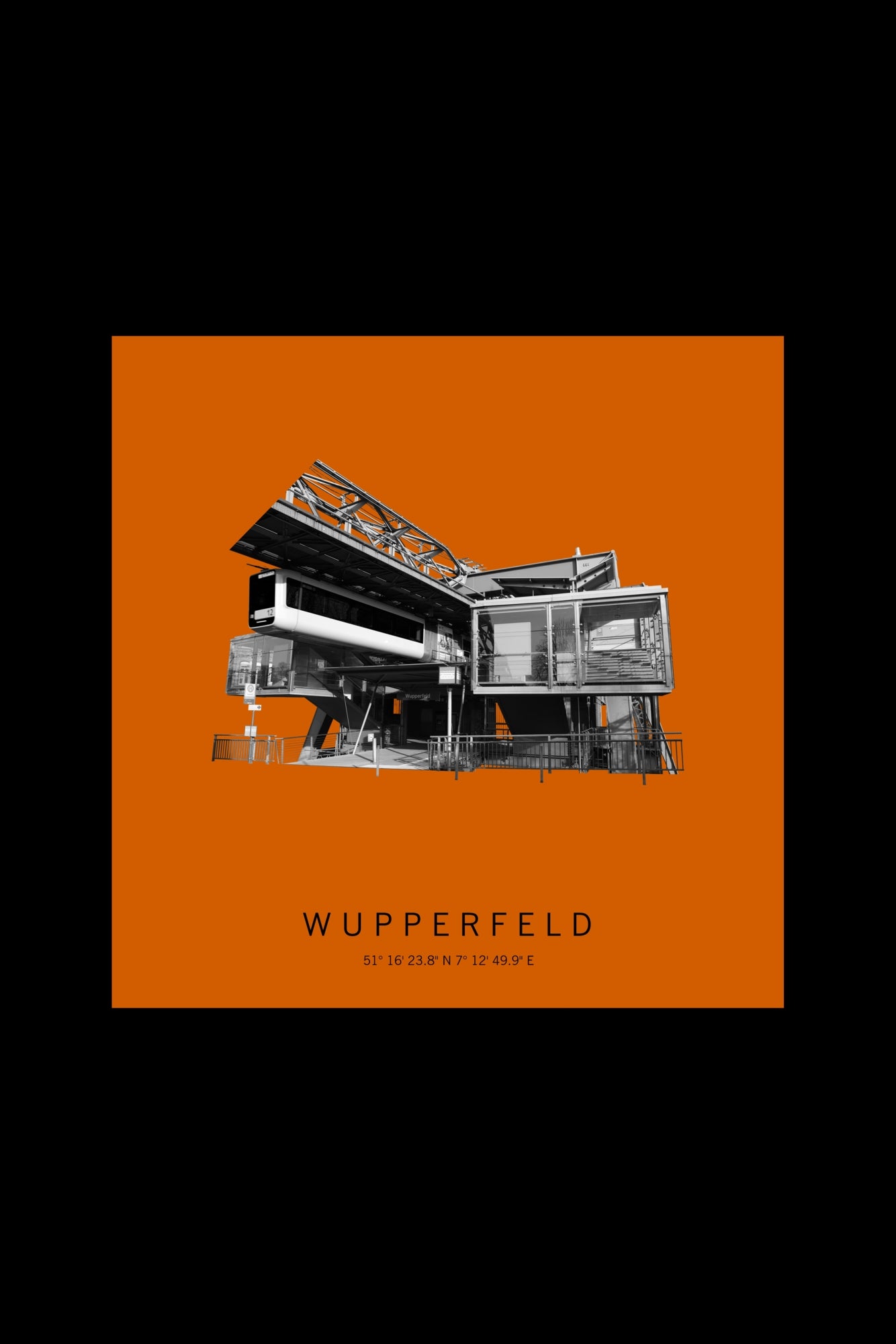 Art Edition Wandbild "wupperfeld" orange