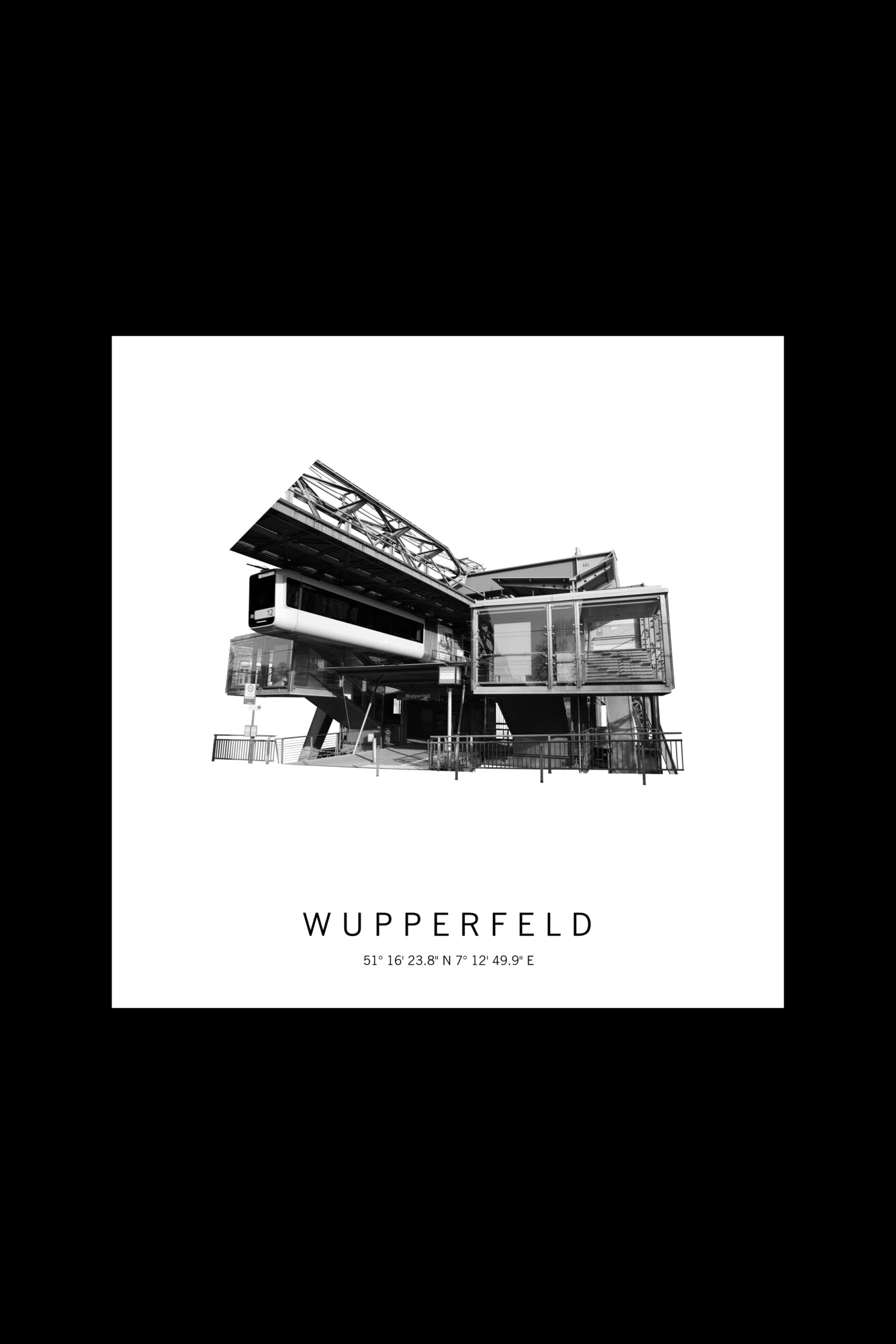 Art Edition Wandbild "wupperfeld" weiß