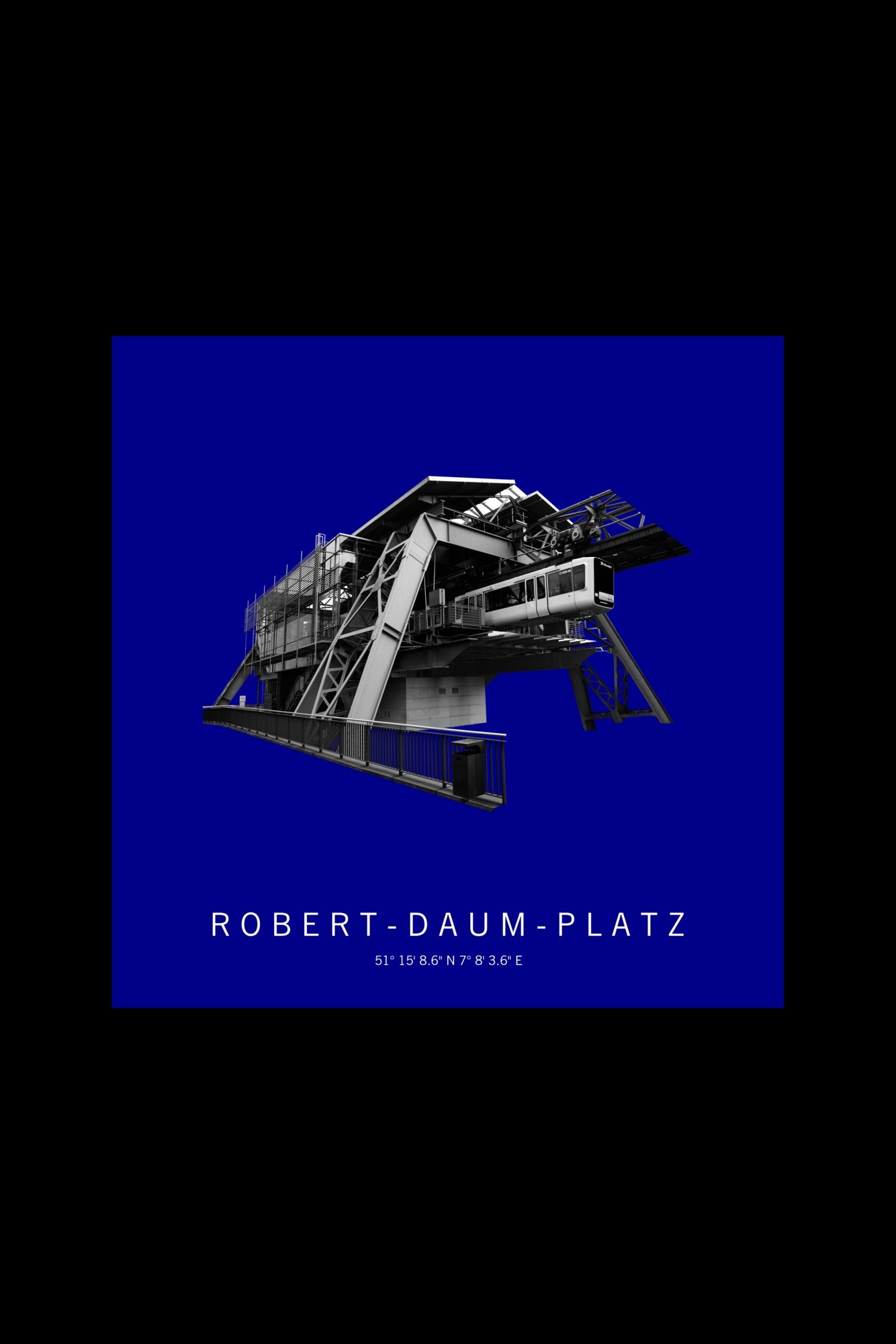 Art Edition Wandbild "robert-daum-platz" dunkelblau