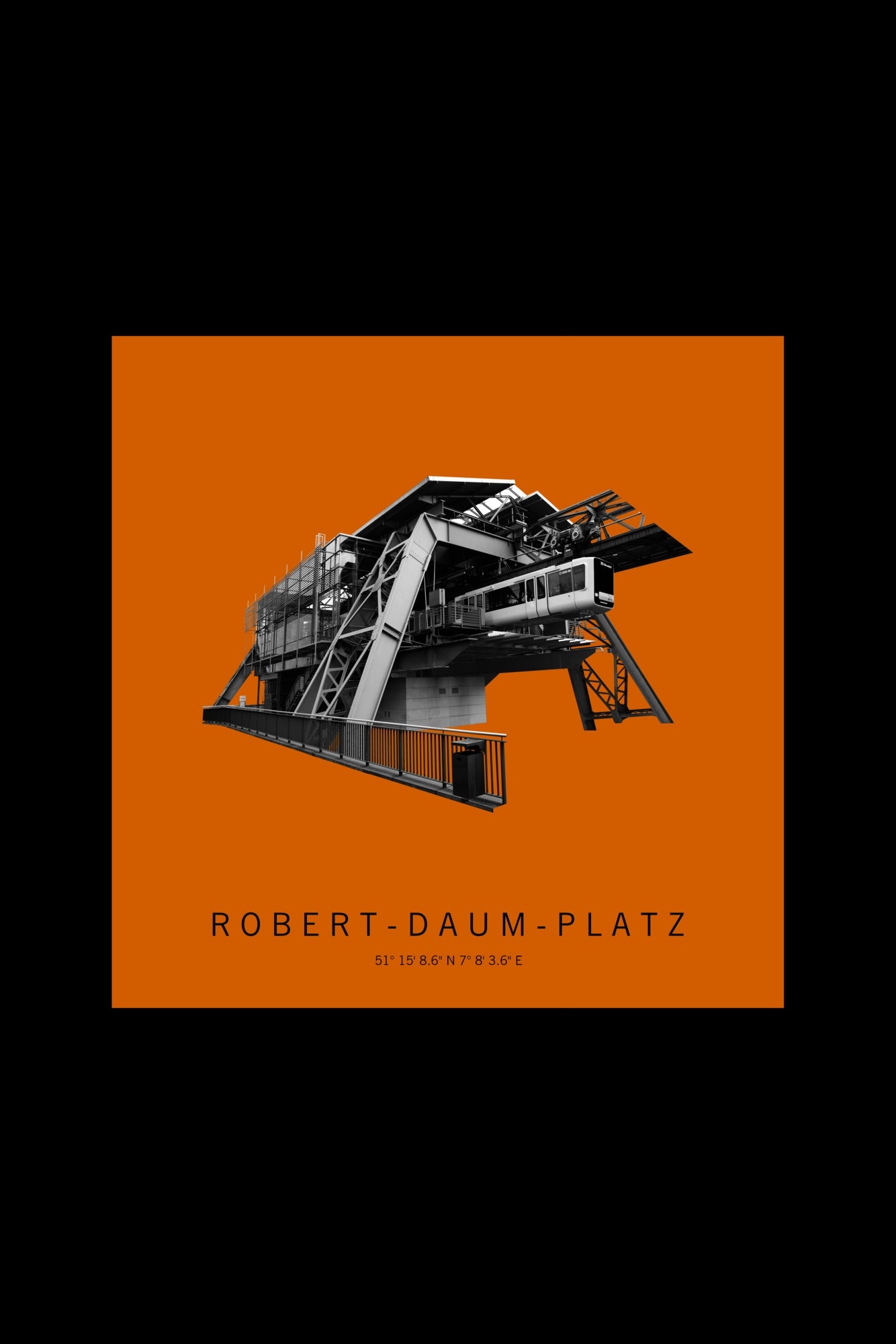 Art Edition Wandbild "robert-daum-platz" orange
