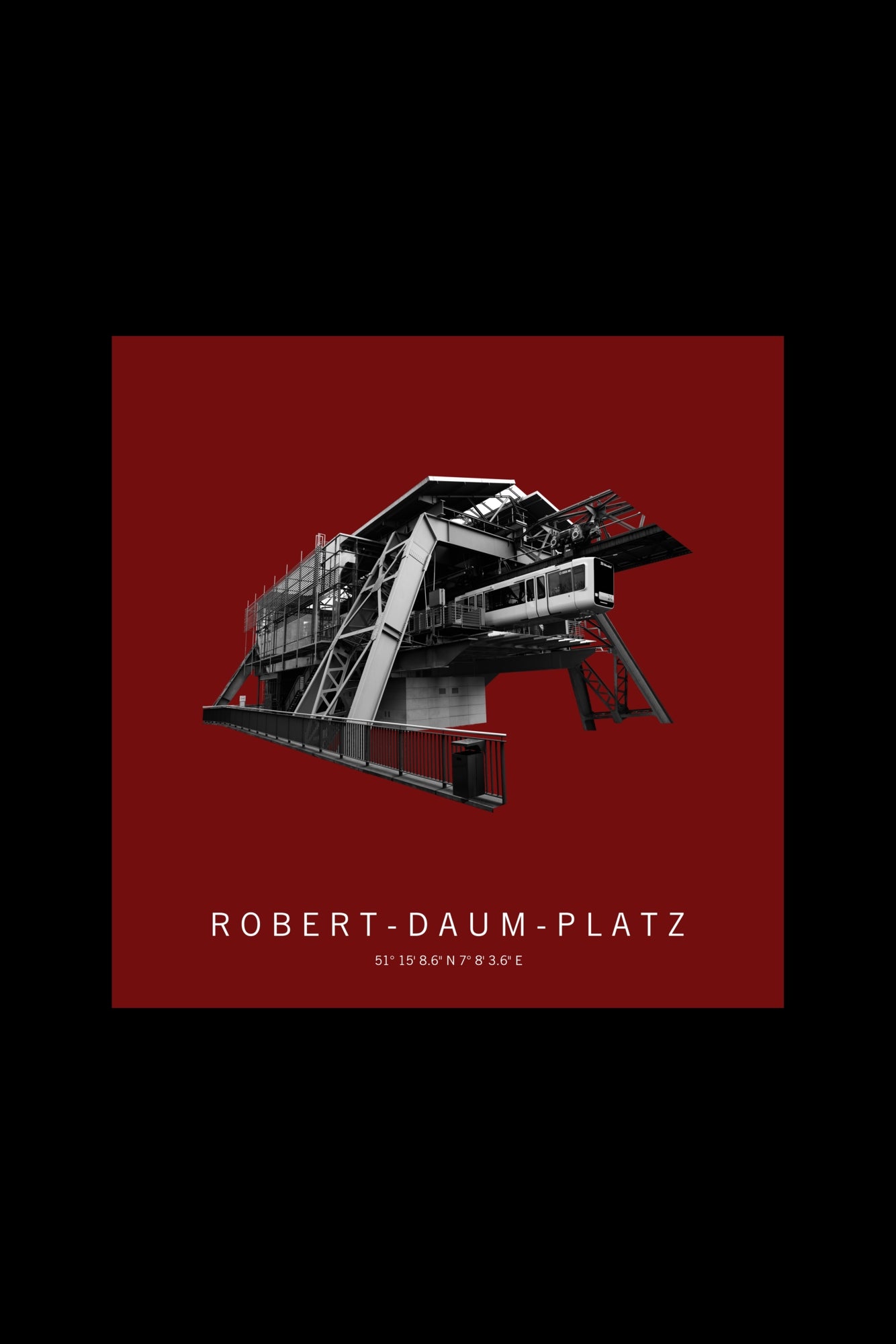 Art Edition Wandbild "robert-daum-platz" rot