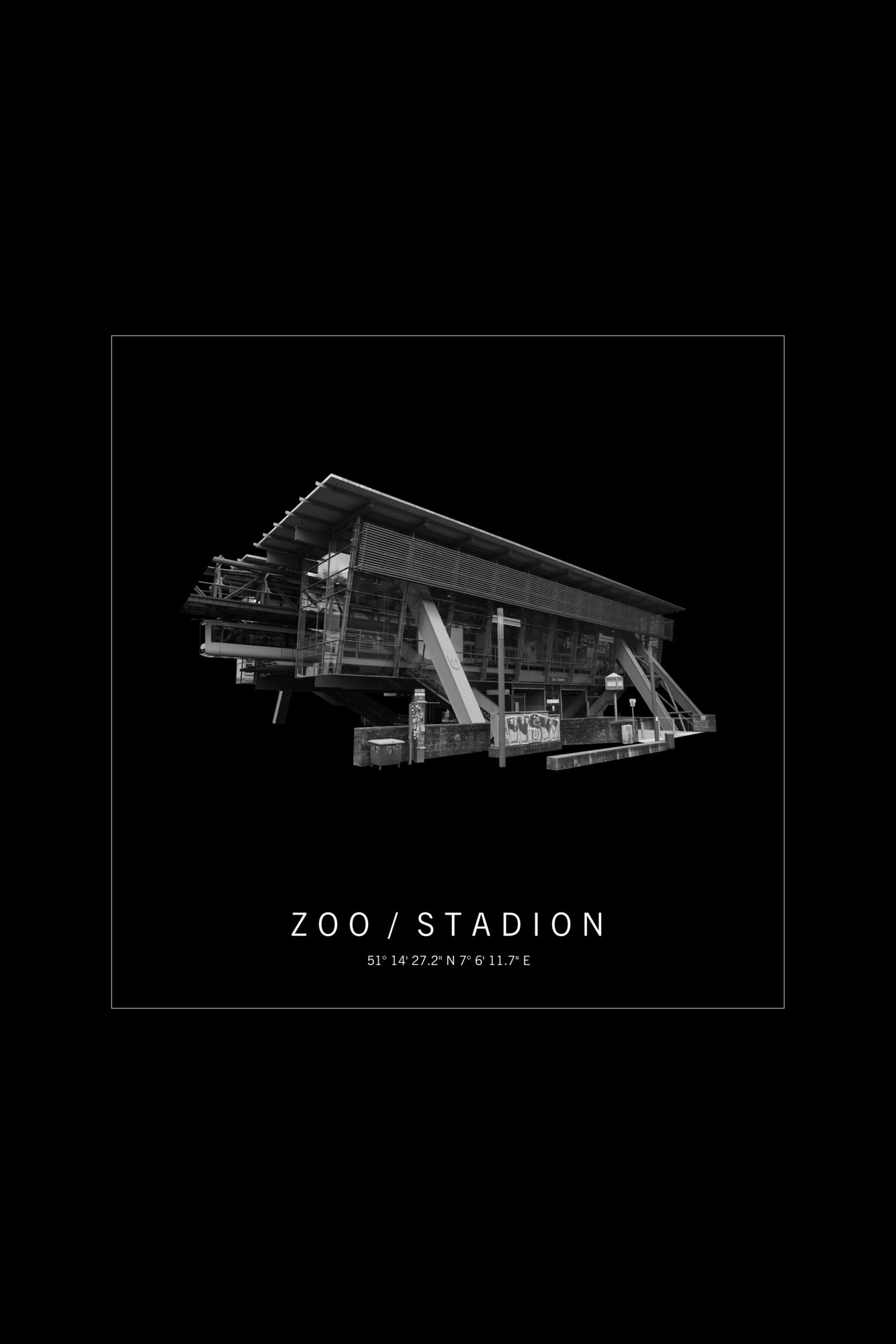 Art Edition Wandbild "zoo/stadion" schwarz