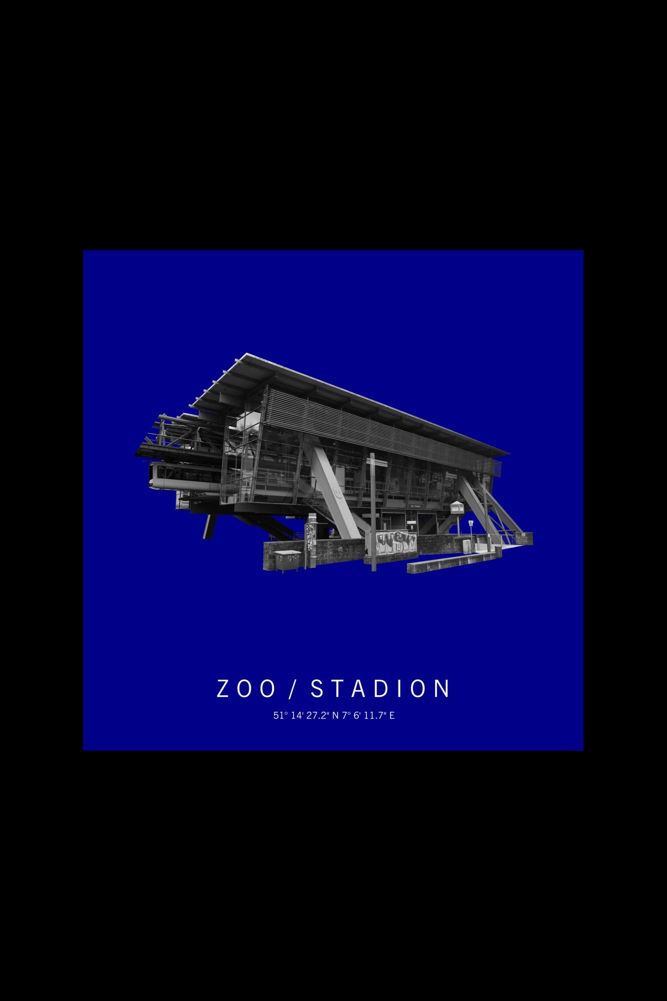 Art Edition Wandbild "zoo/stadion" dunkelblau