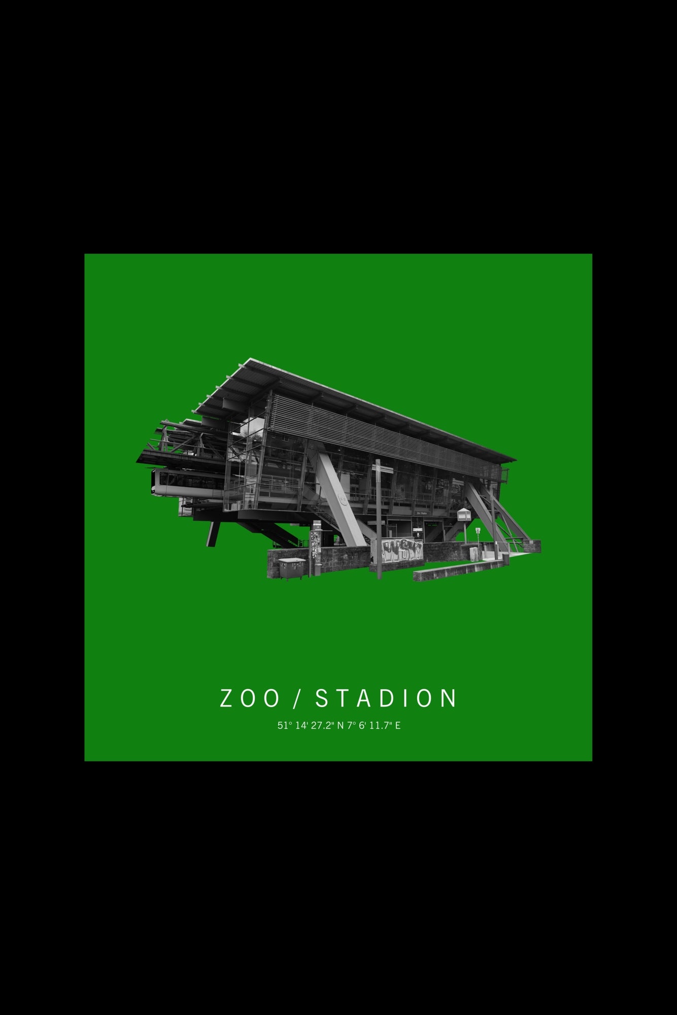 Art Edition Wandbild "zoo/stadion" grün